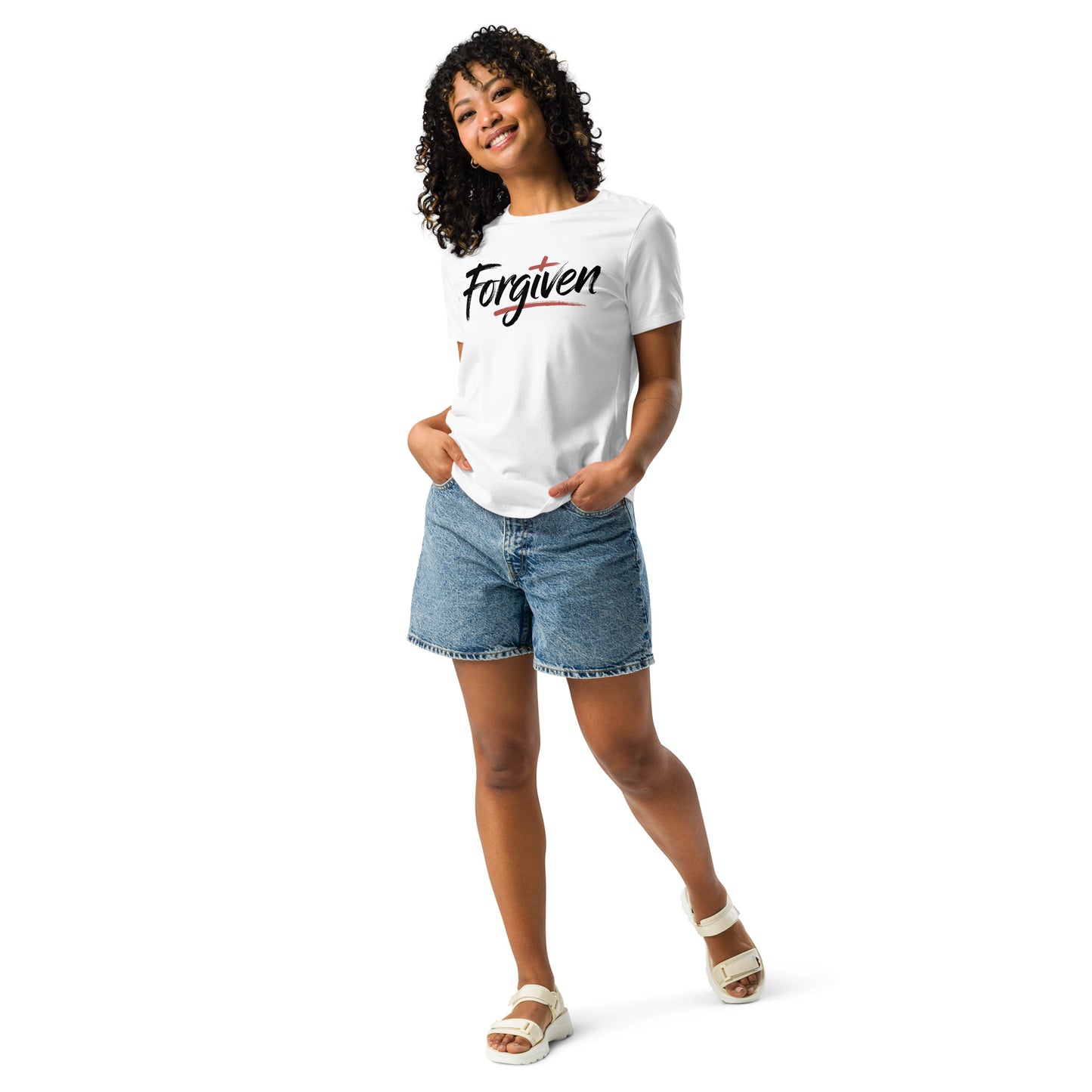 Faith-based shirt for women with Forgiven design