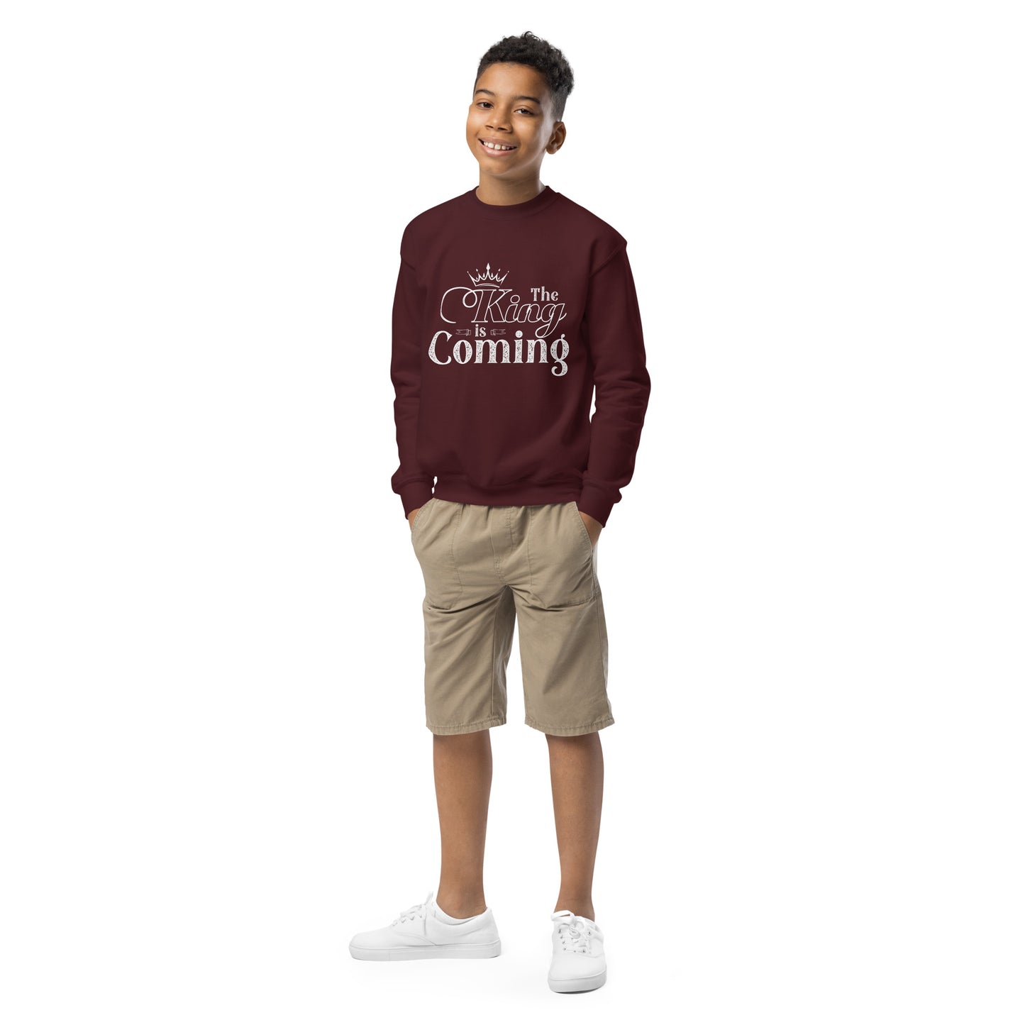 Cozy crewneck Christian kids pullover for church and play