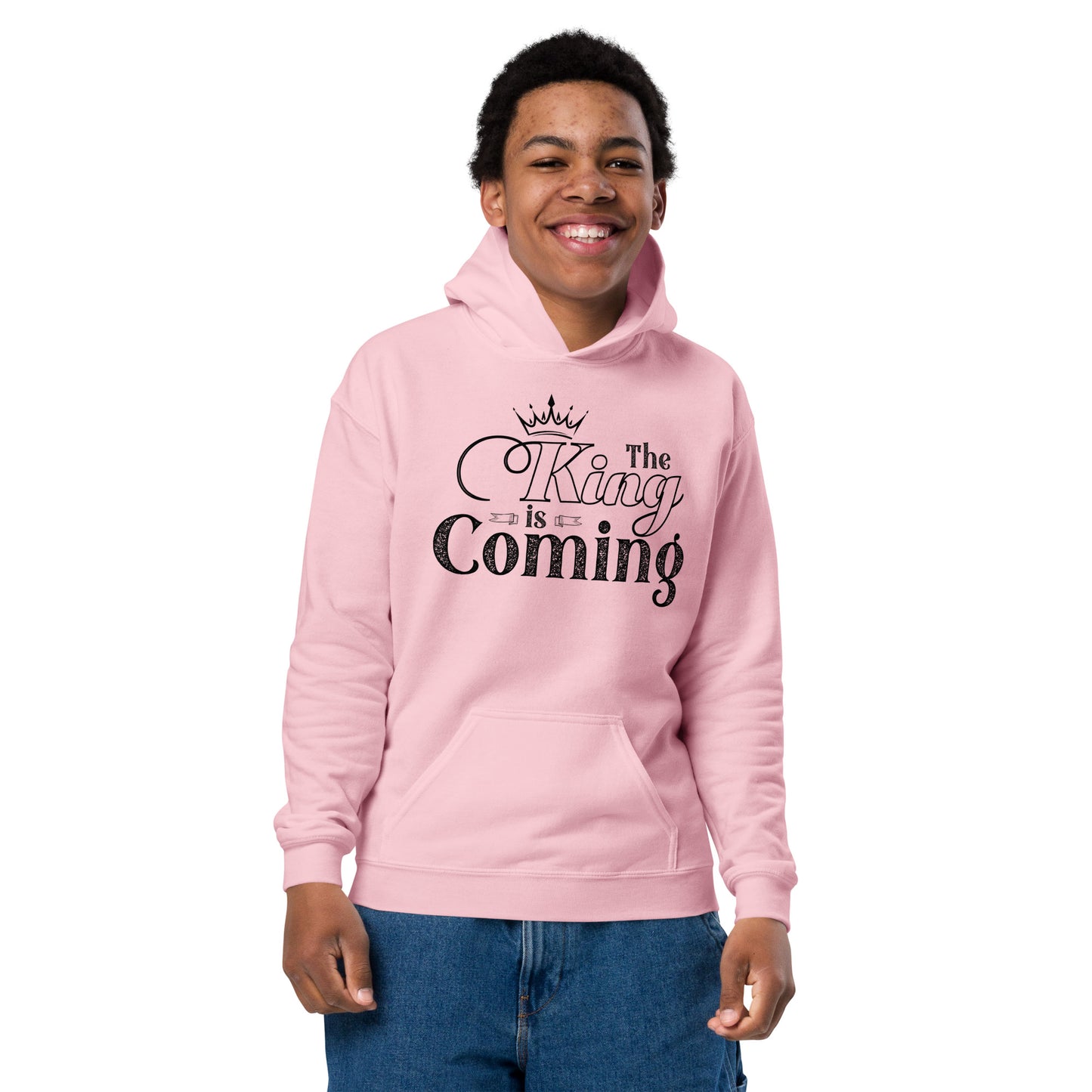 Durable faith-based kids hoodie with front pouch pocket