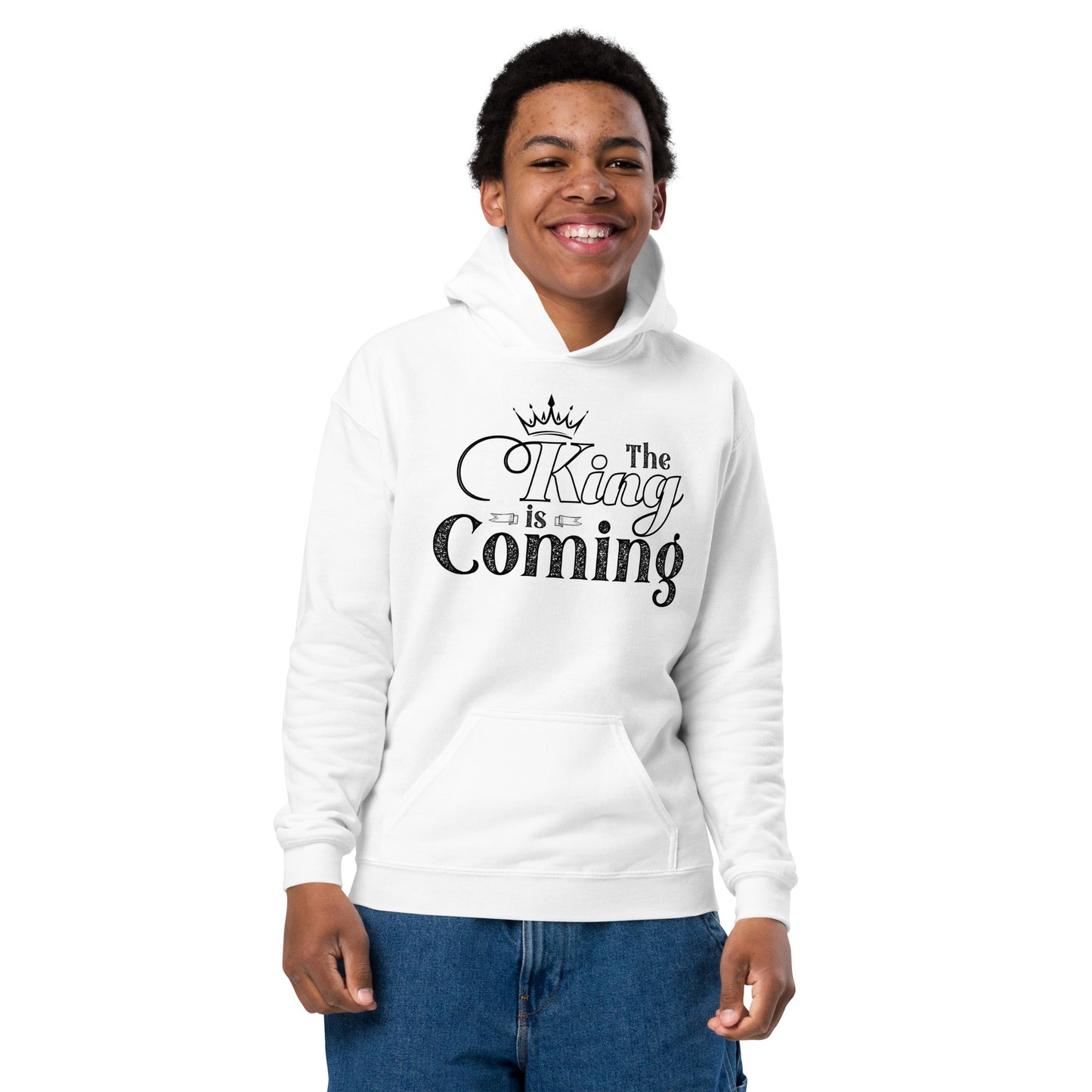 Soft fleece youth hoodie perfect for play and family events
