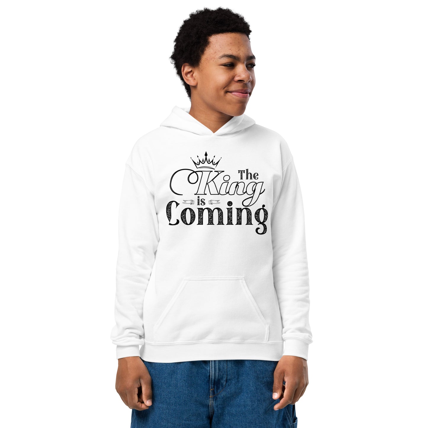 Soft fleece youth hoodie perfect for play and family events
