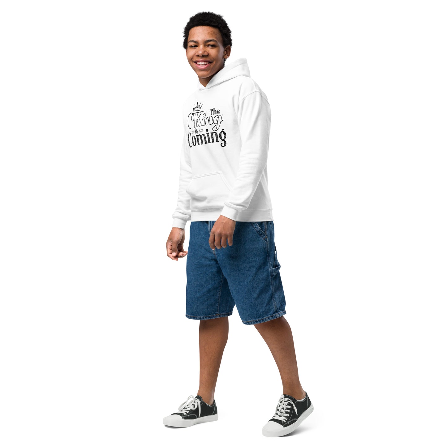 Soft fleece youth hoodie perfect for play and family events