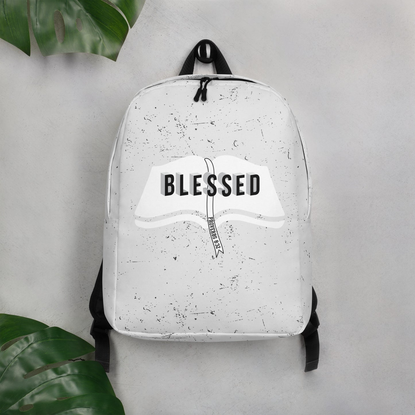 Christian minimalist backpack with water-resistant fabric and laptop pocket