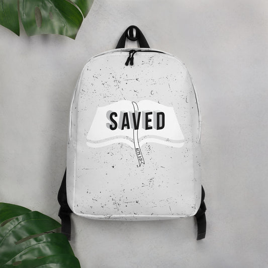 Christian minimalist backpack with water-resistant fabric and laptop pocket