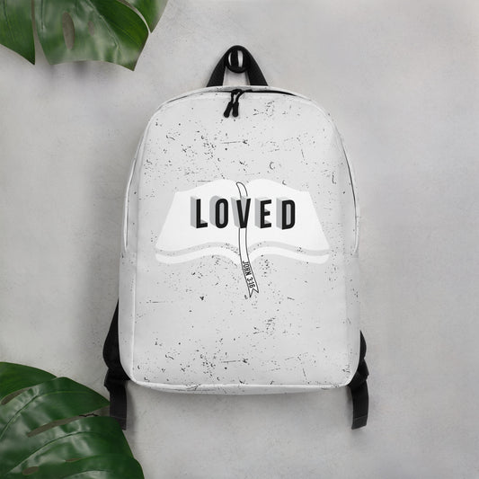 Christian minimalist backpack with water-resistant fabric and laptop pocket
