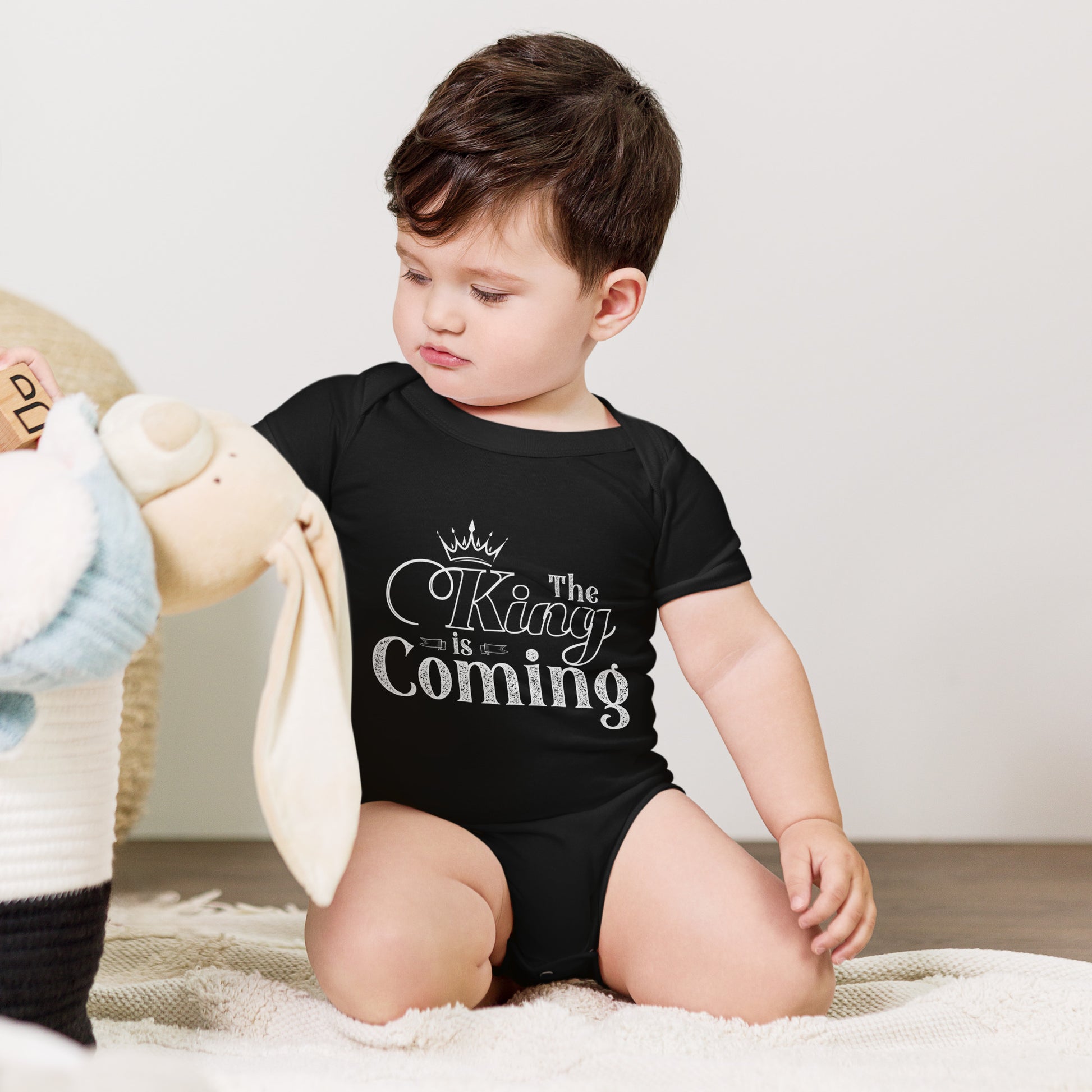Christian baby bodysuit with soft cotton and faith design