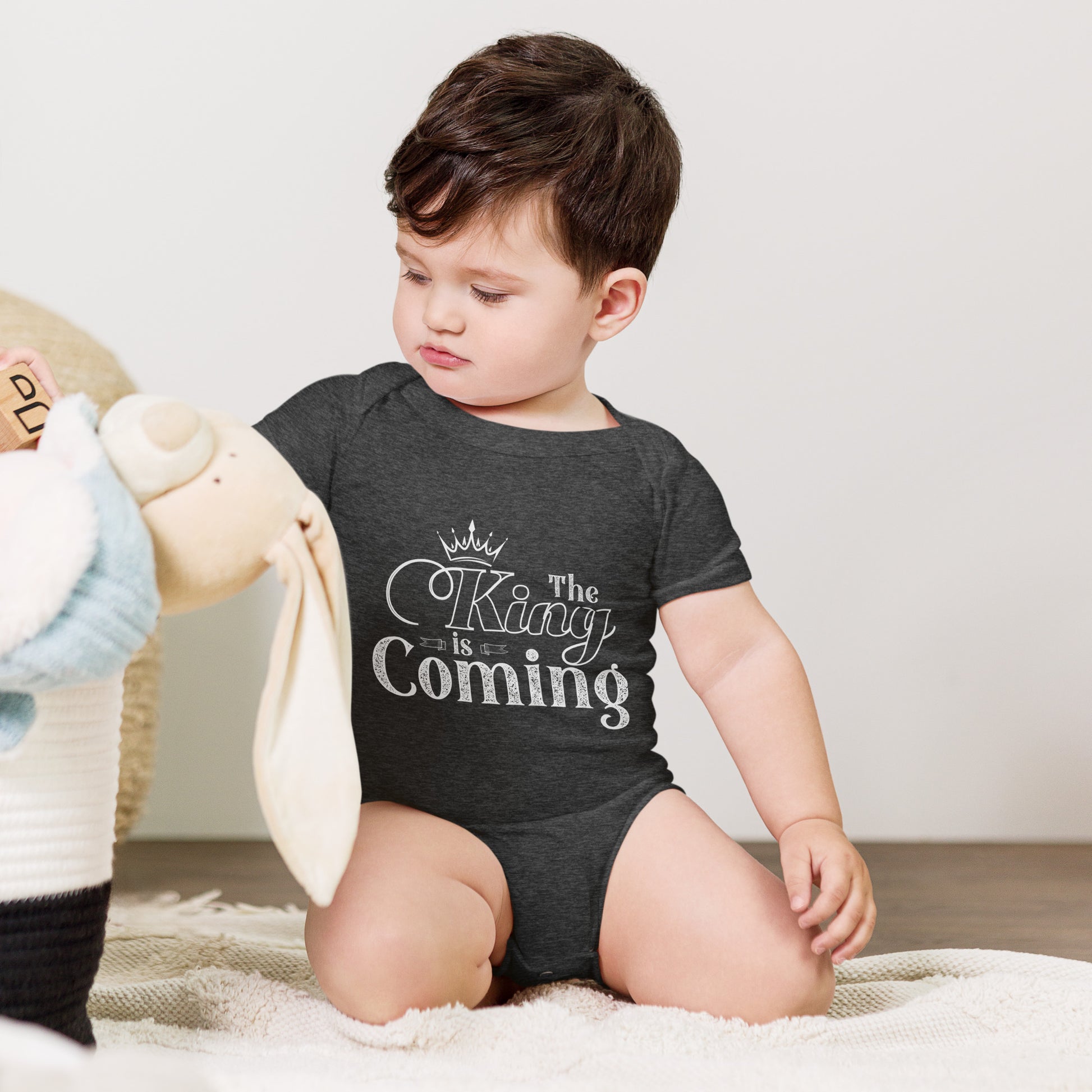 Short sleeve infant one piece for Christian baby gift