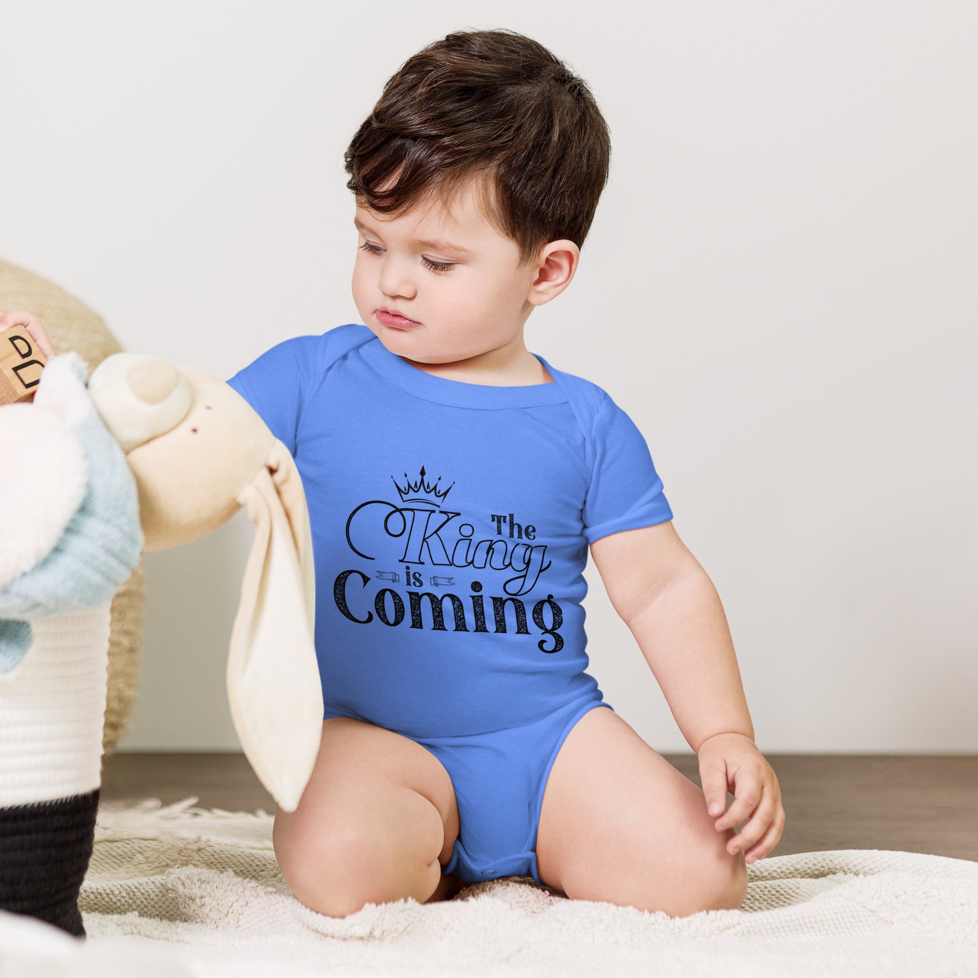 Christian baby bodysuit with soft cotton and faith design