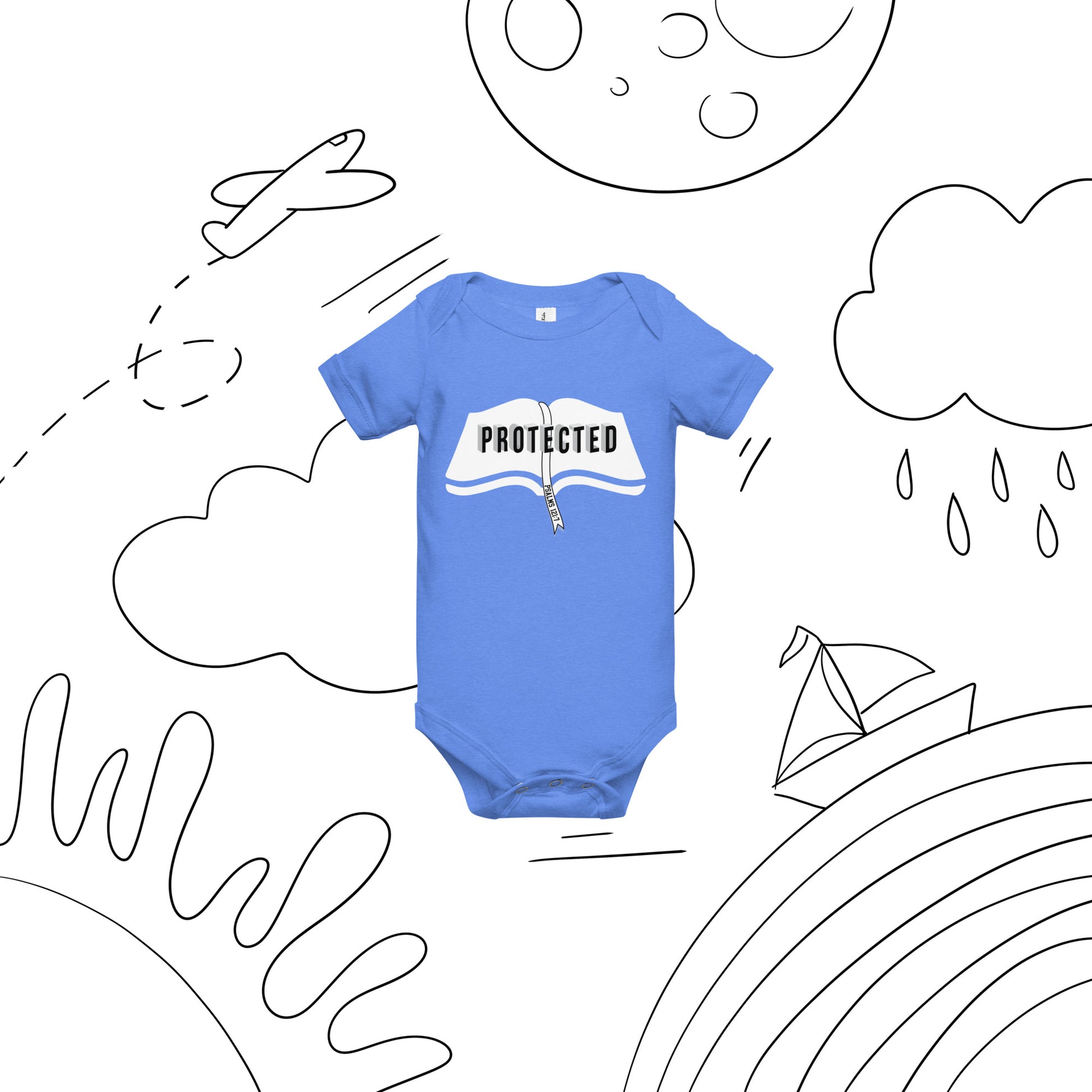 Comfortable Christian infant outfit with snap closure