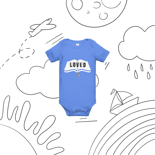 Comfortable Christian infant outfit with snap closure