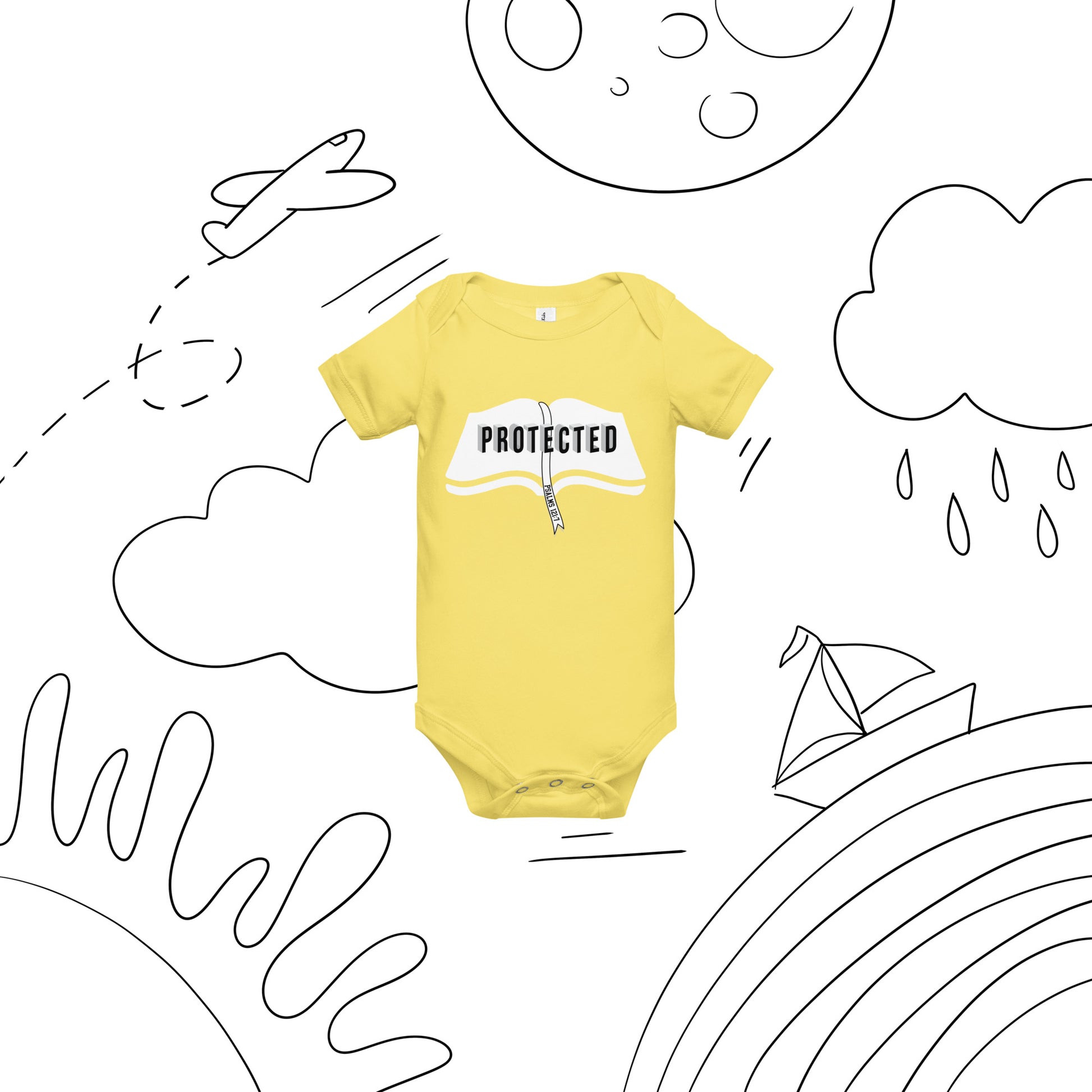 Soft cotton short sleeve baby one piece with Christian message