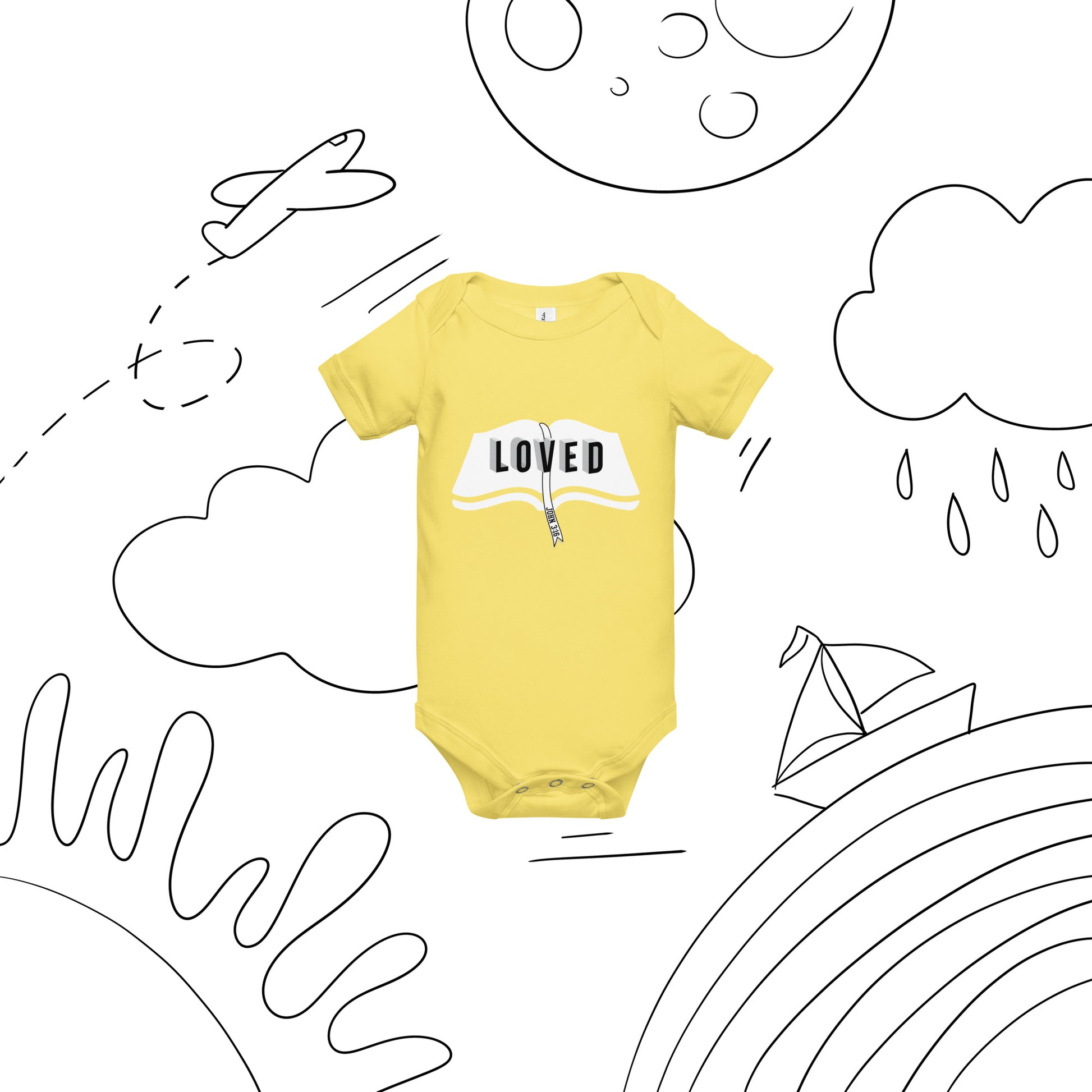 Soft cotton short sleeve baby one piece with Christian message