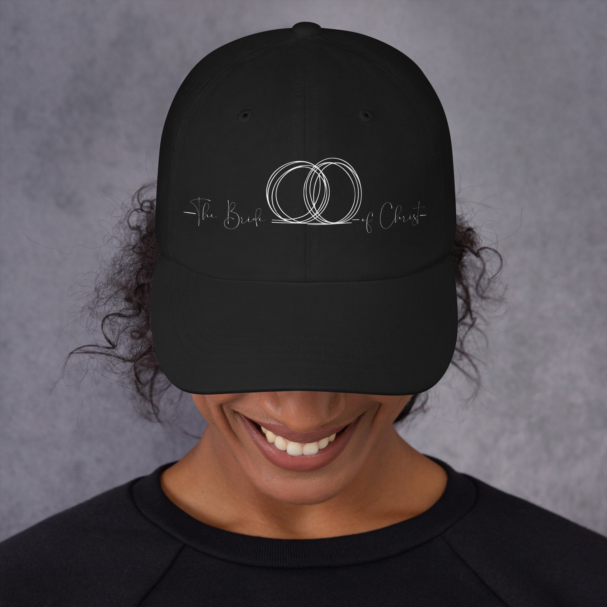 Christian dad hat with adjustable antique buckle and curved visor