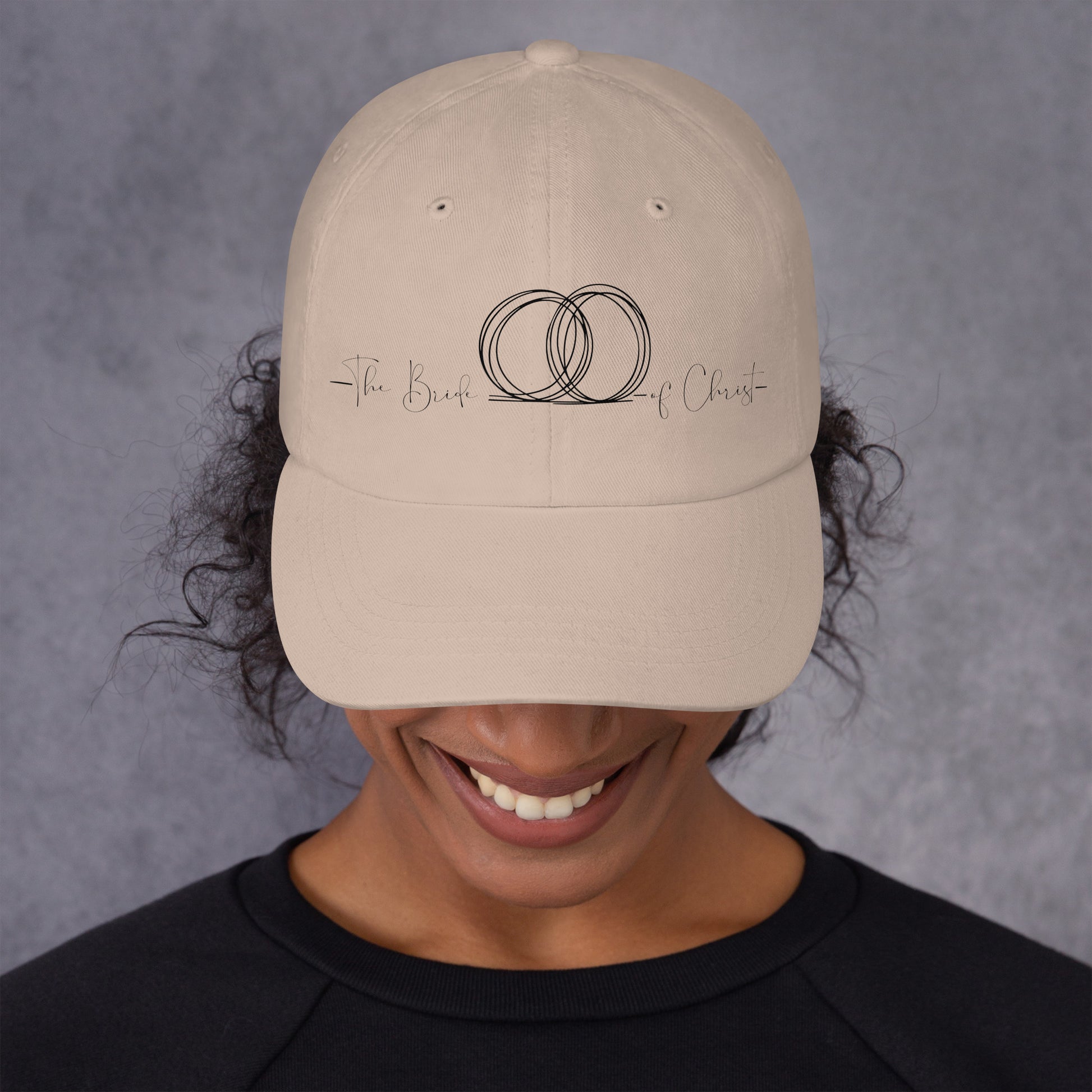 Christian hat with adjustable antique buckle and curved visor