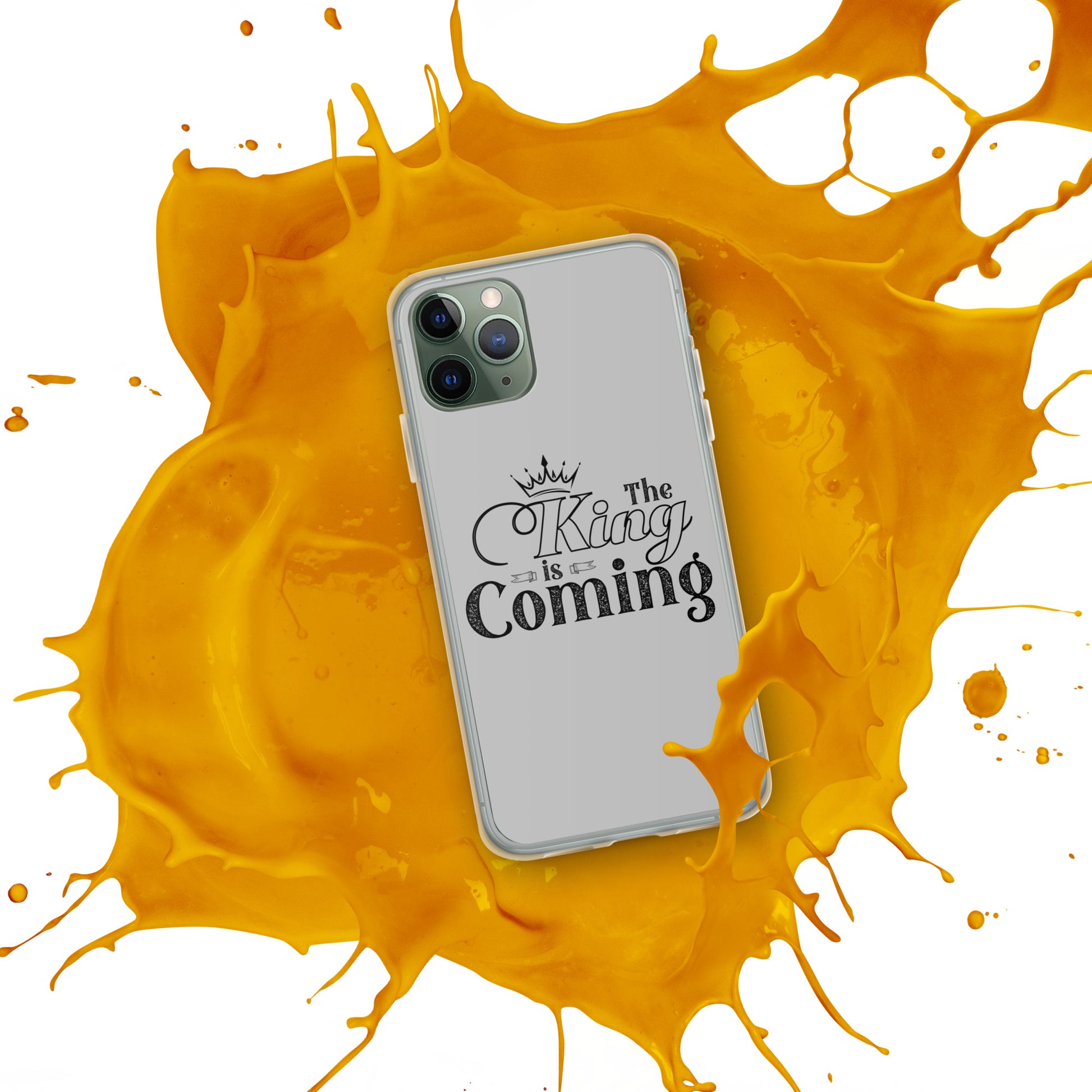 Christian clear iPhone® case with slim profile and wireless charging compatibility