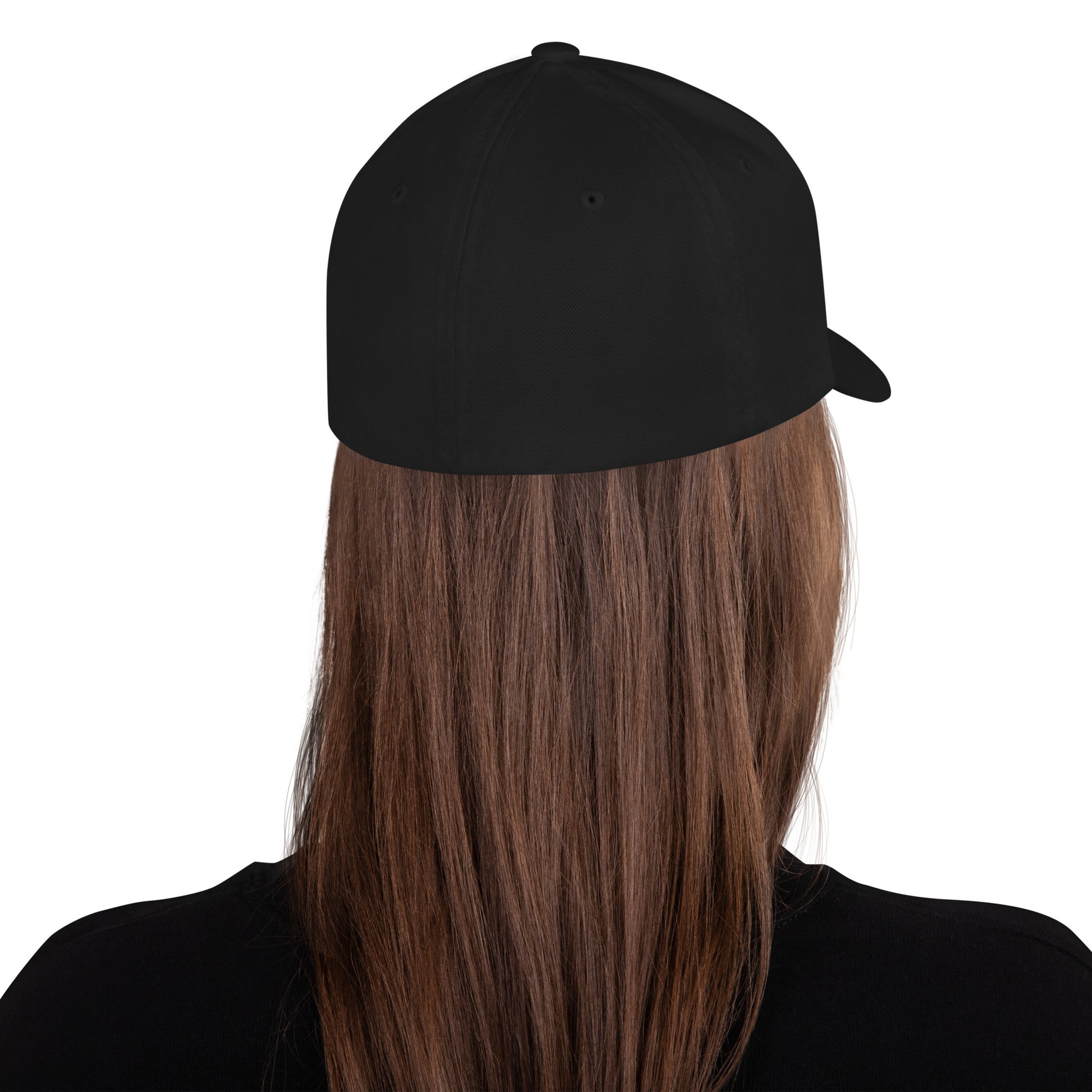 Christian structured twill cap with stretch fit and curved visor