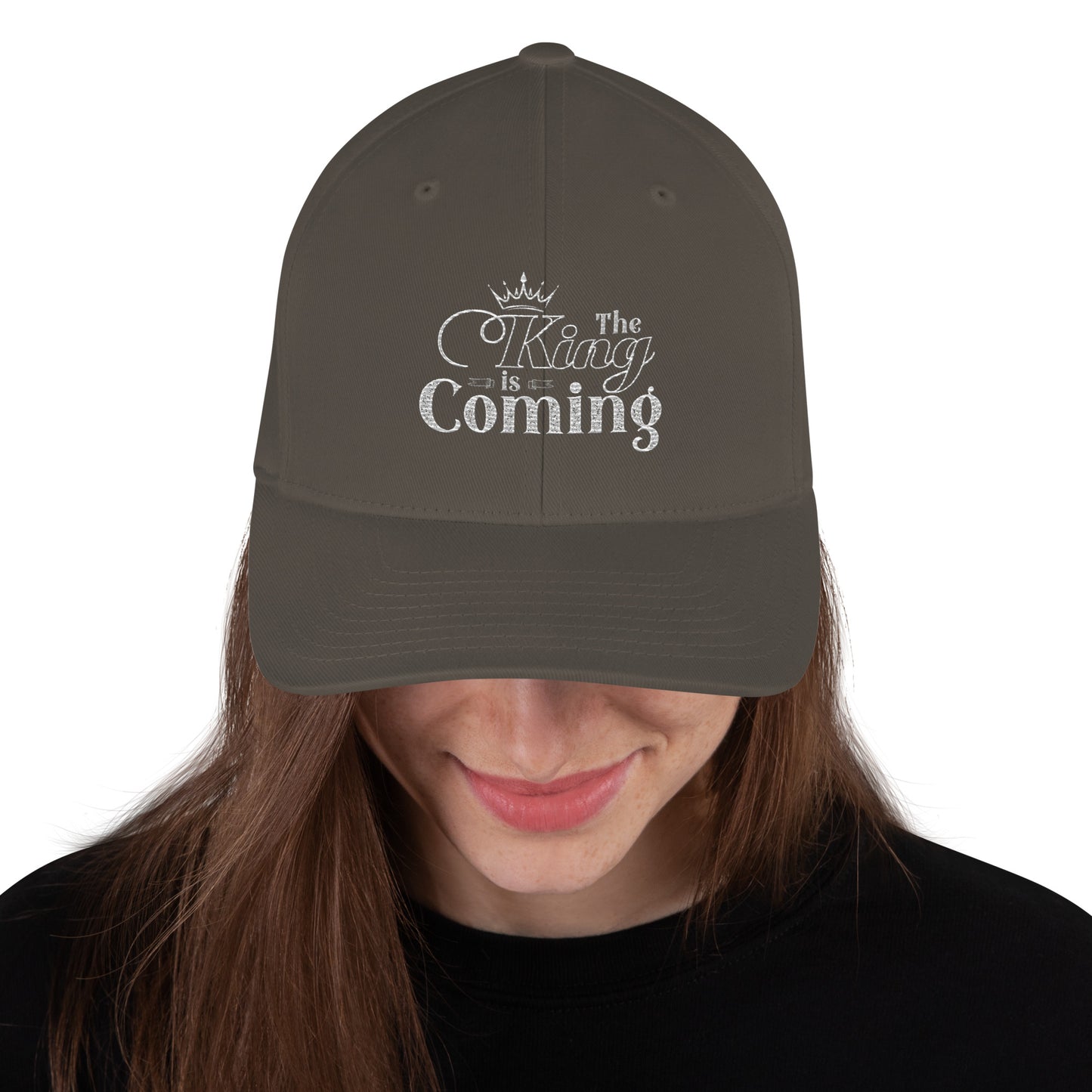 Stretch fit Christian twill cap with breathable embroidered eyelets