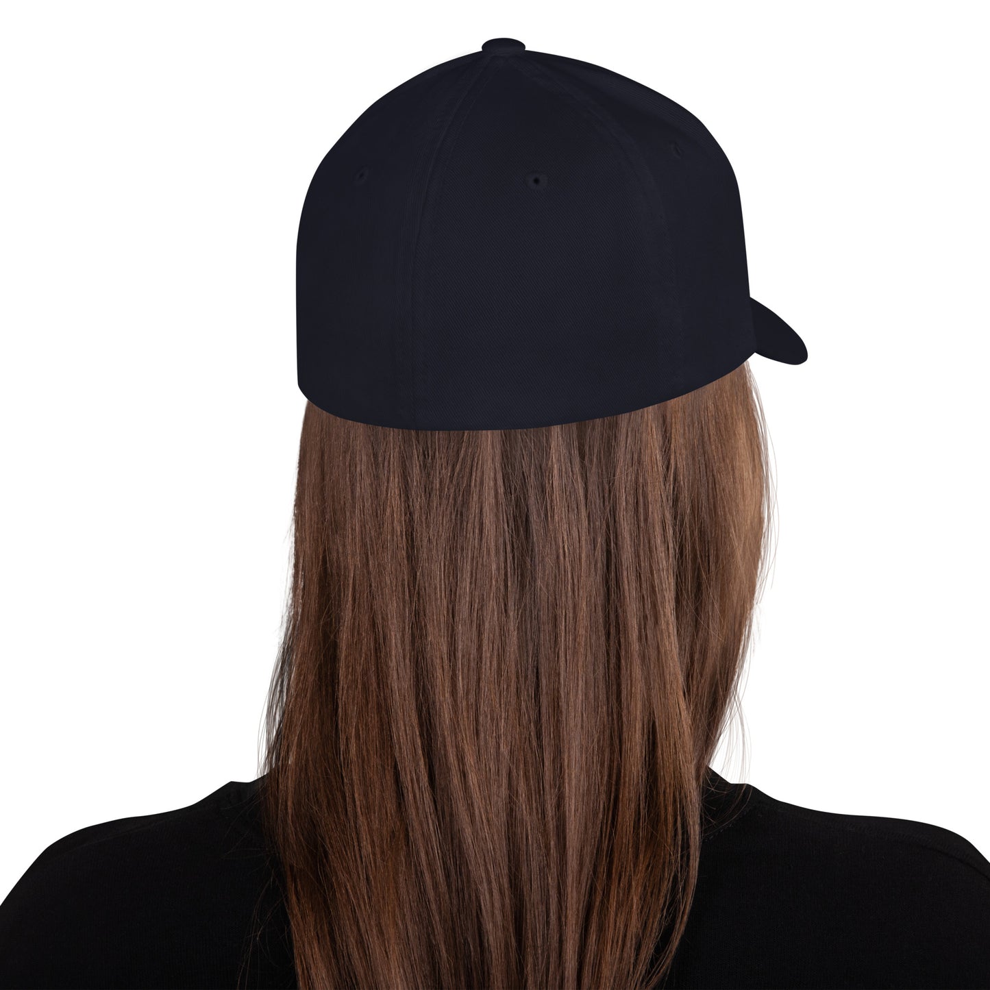Christian structured twill cap with stretch fit and curved visor