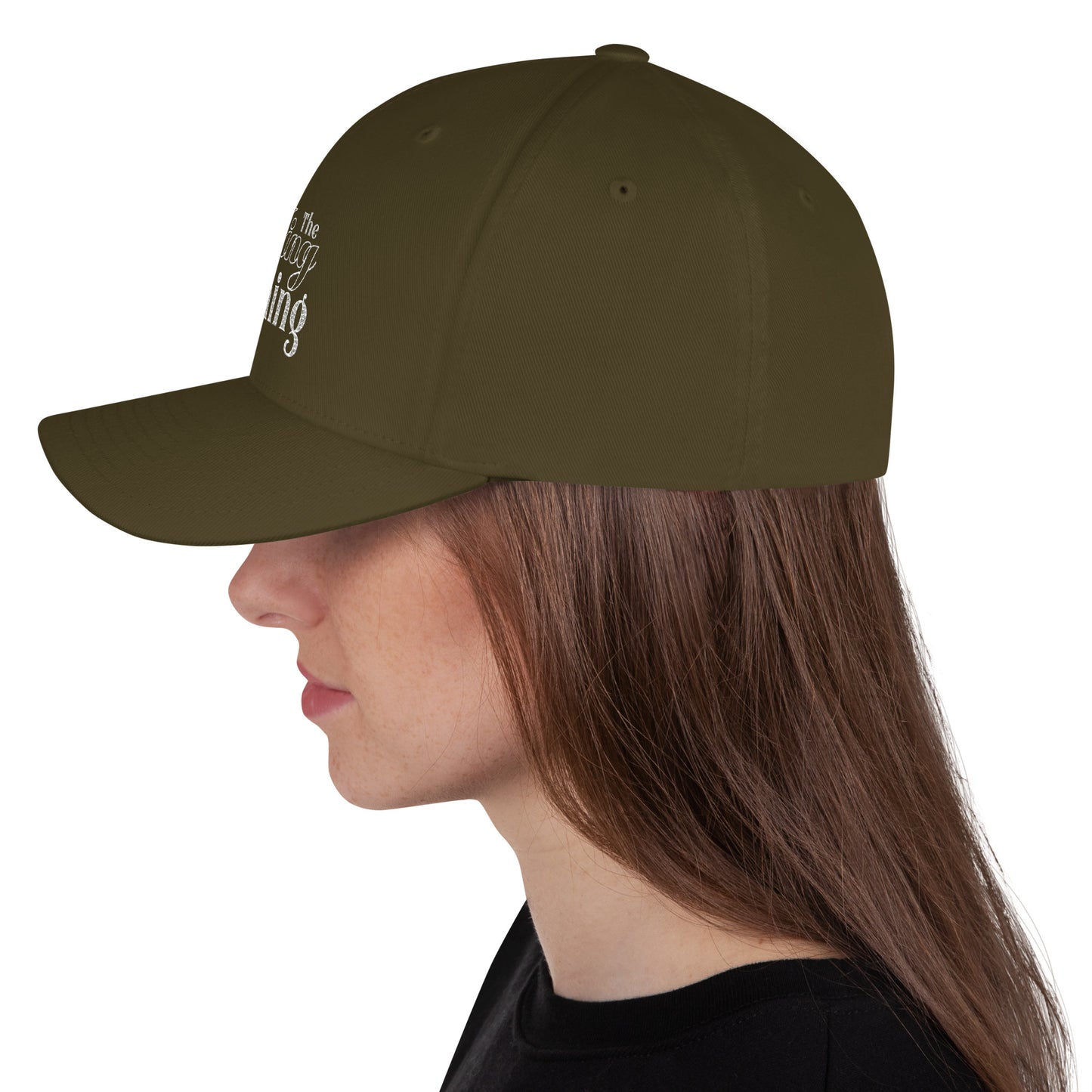 Stretch fit Christian twill cap with breathable embroidered eyelets