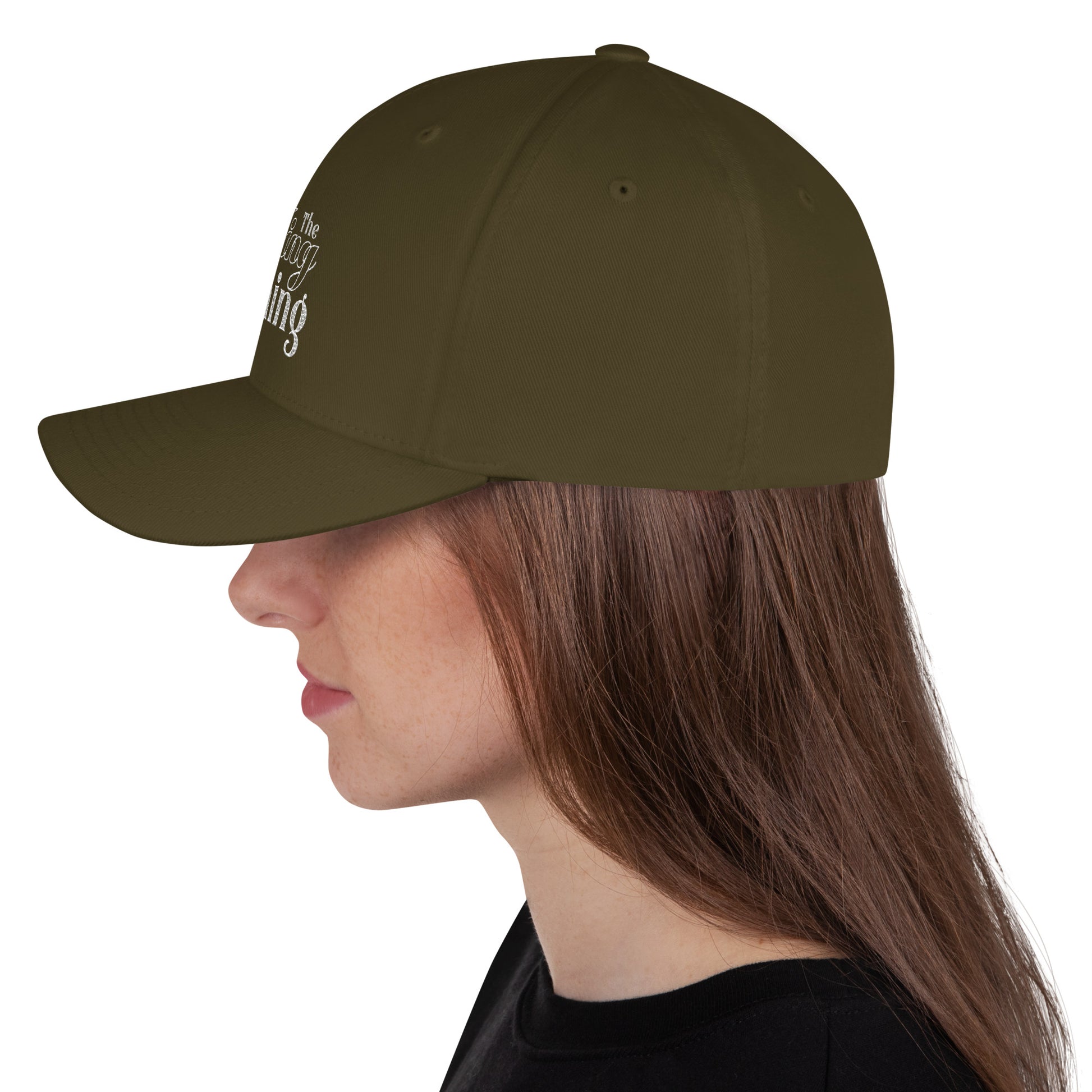 Stretch fit Christian twill cap with breathable embroidered eyelets