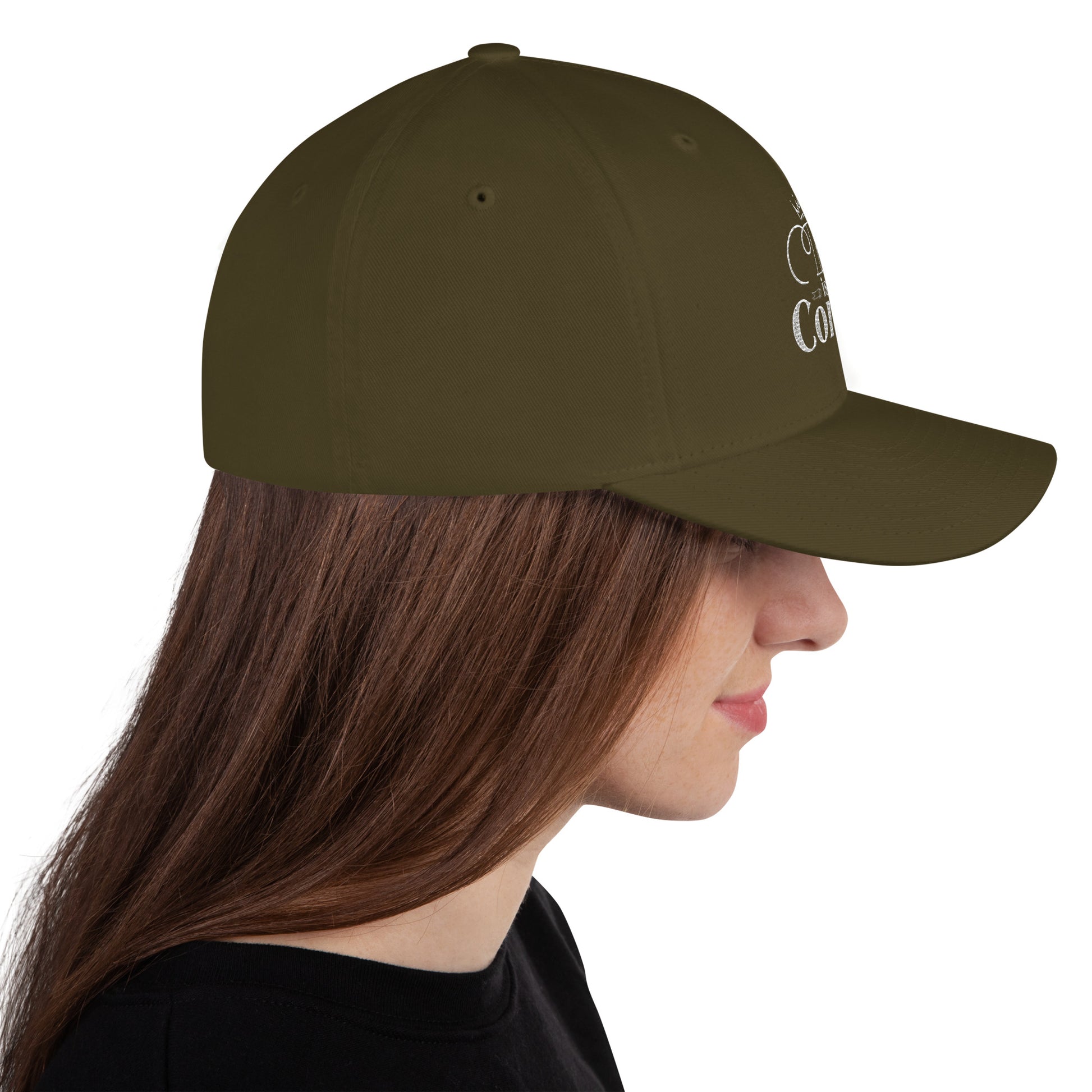 Stretch fit Christian twill cap with breathable embroidered eyelets