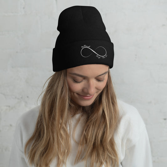 Christian cuffed beanie with The Bride of Christ design in soft acrylic