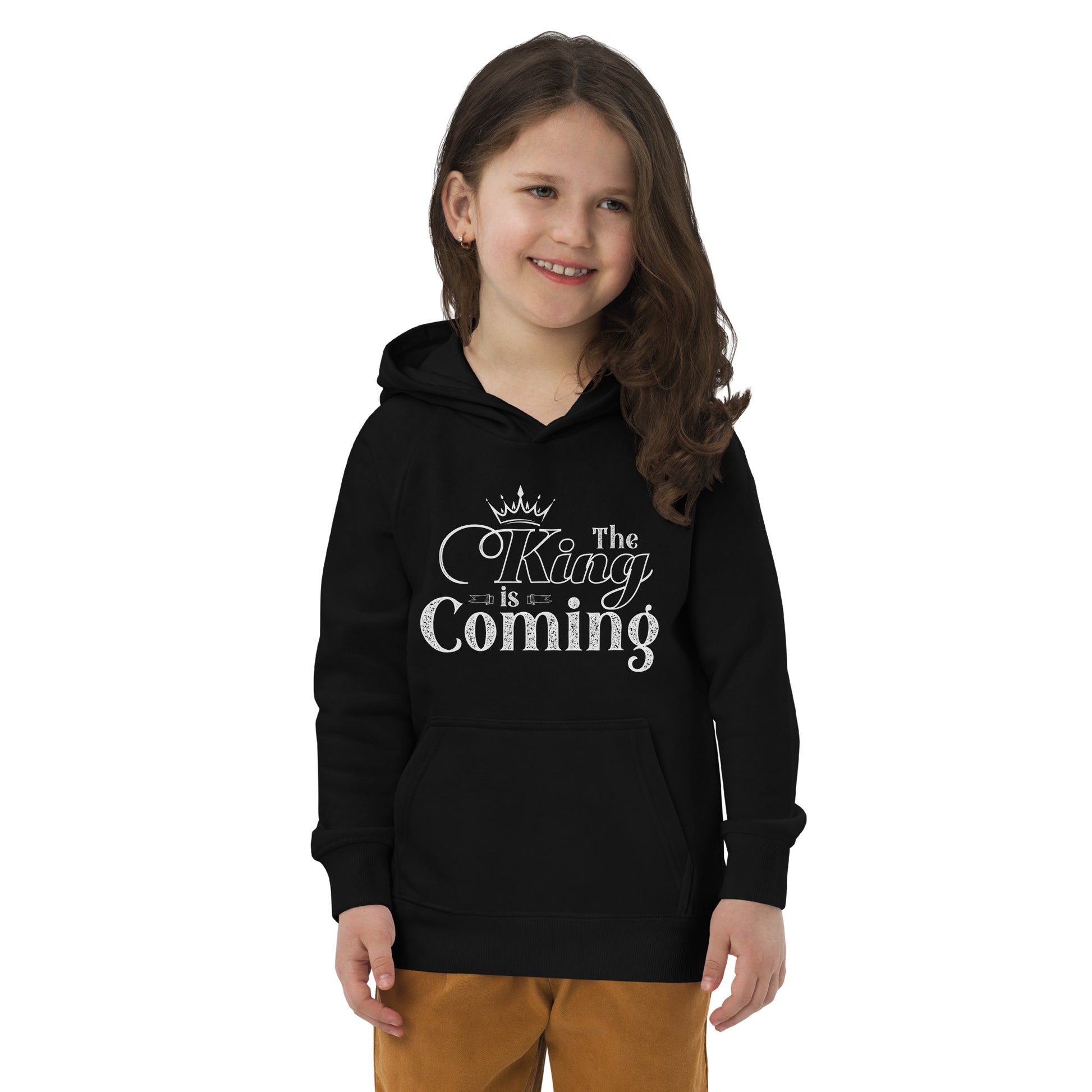 Christian kids eco hoodie made from organic cotton and recycled polyester
