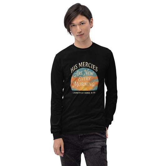 Christian men’s long sleeve cotton shirt for casual or church wear