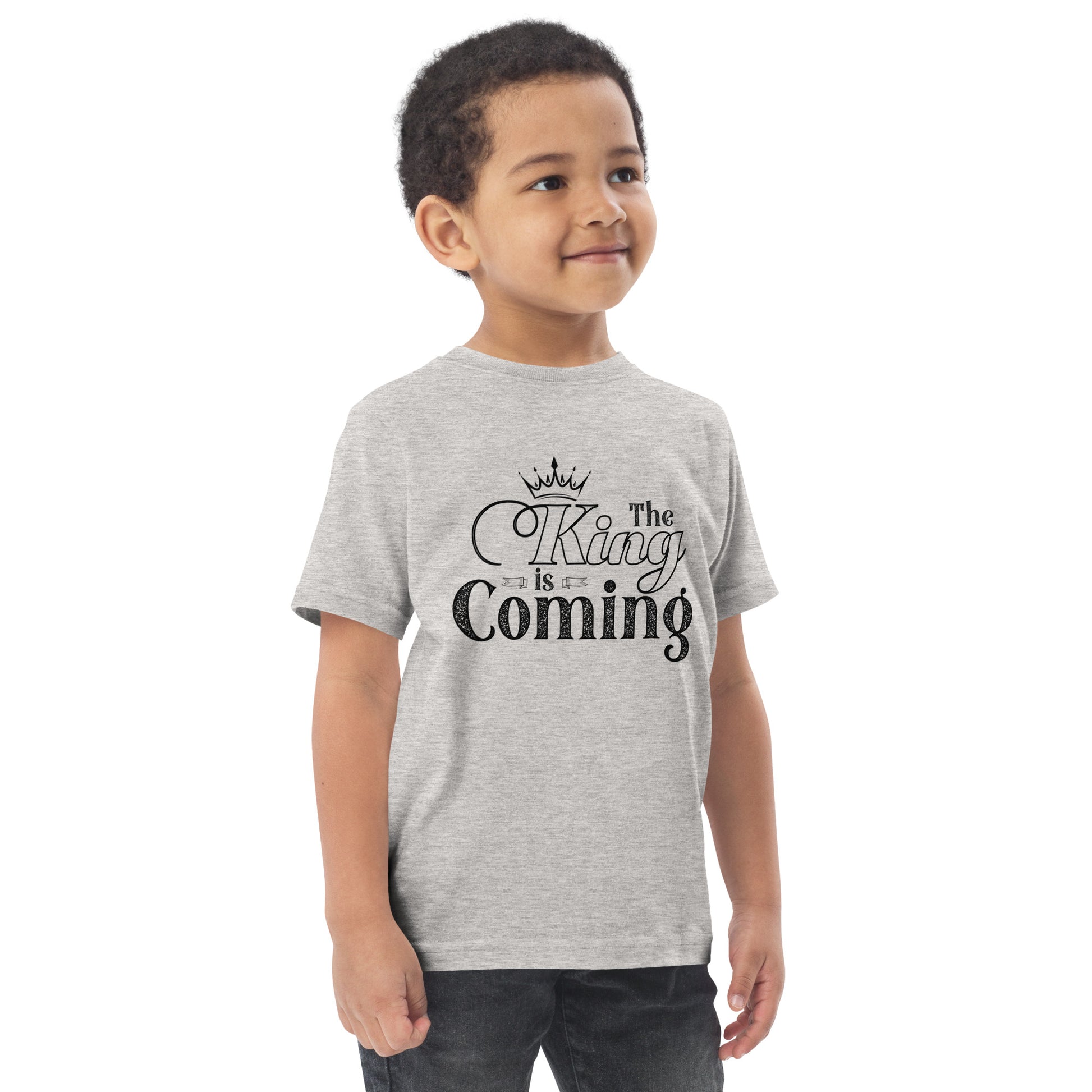 Soft cotton toddler shirt with ribbed collar and flexible fit