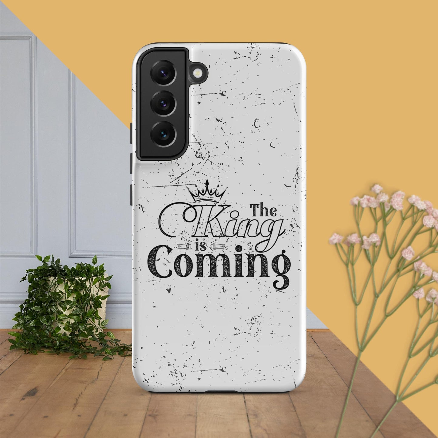 Faith-based Samsung phone case with impact-resistant polycarbonate shell