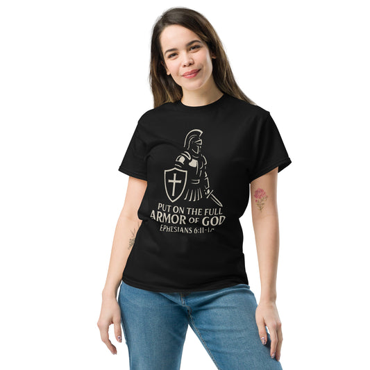 Christian apparel t-shirt with spiritual warfare theme