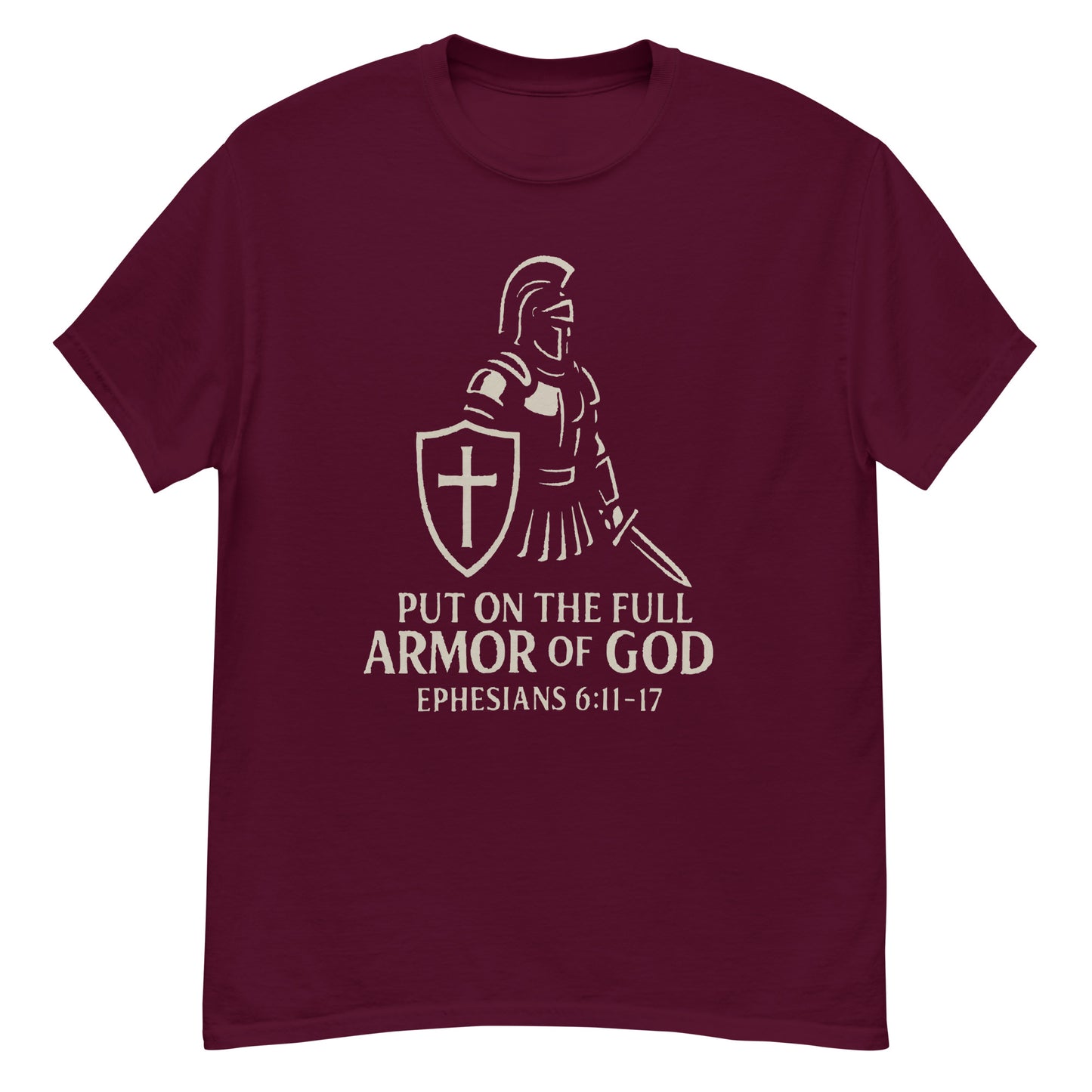 Christian apparel t-shirt with spiritual warfare theme