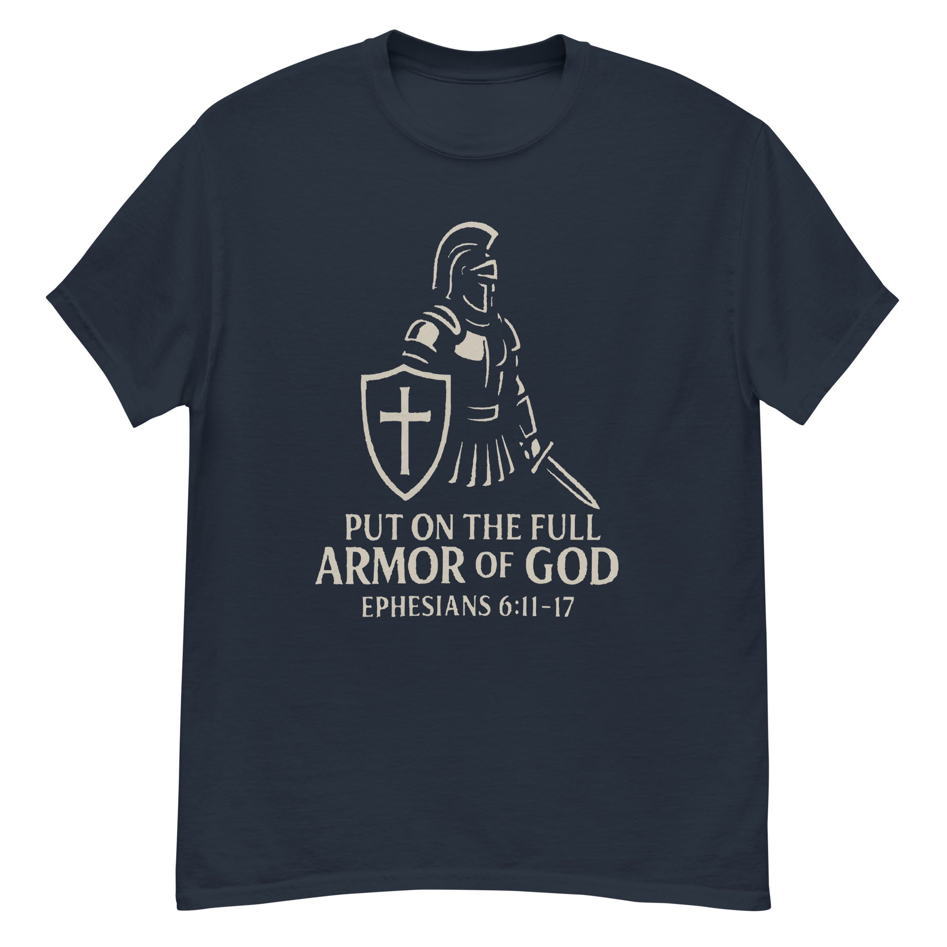 Christian apparel t-shirt with spiritual warfare theme