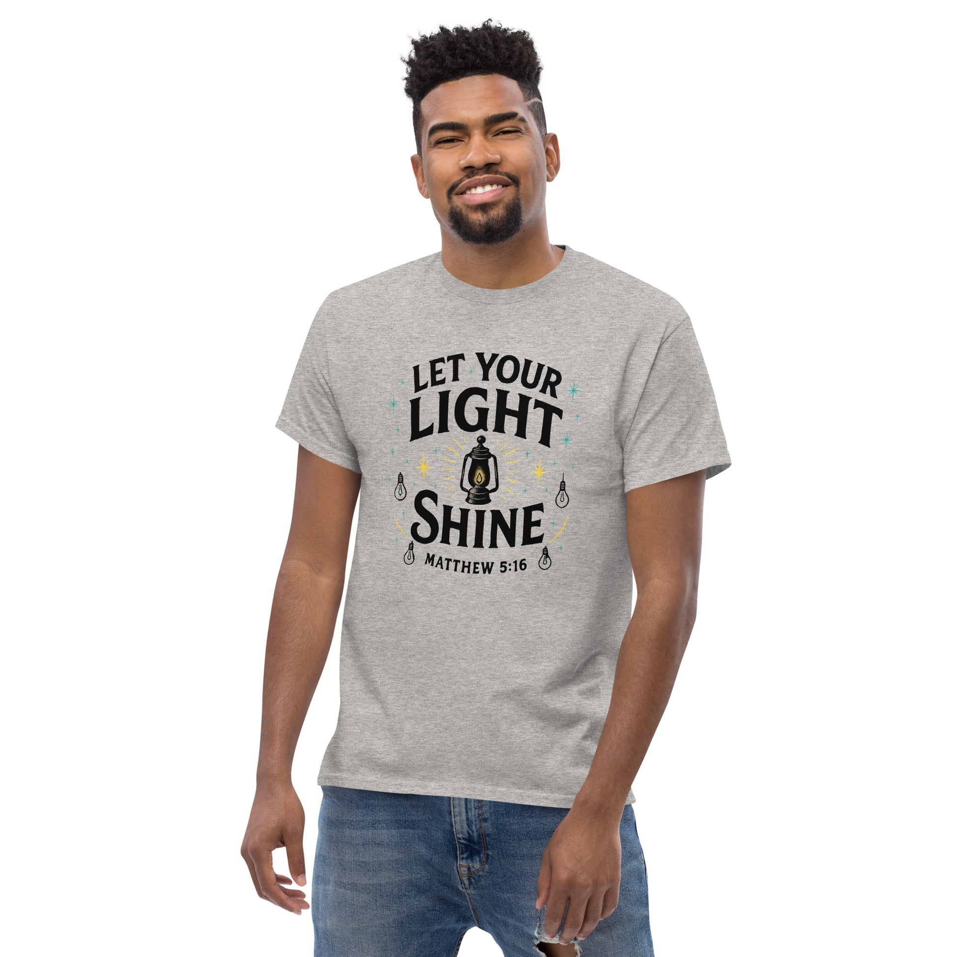 Matthew 5:16 scripture shirt in 100% cotton