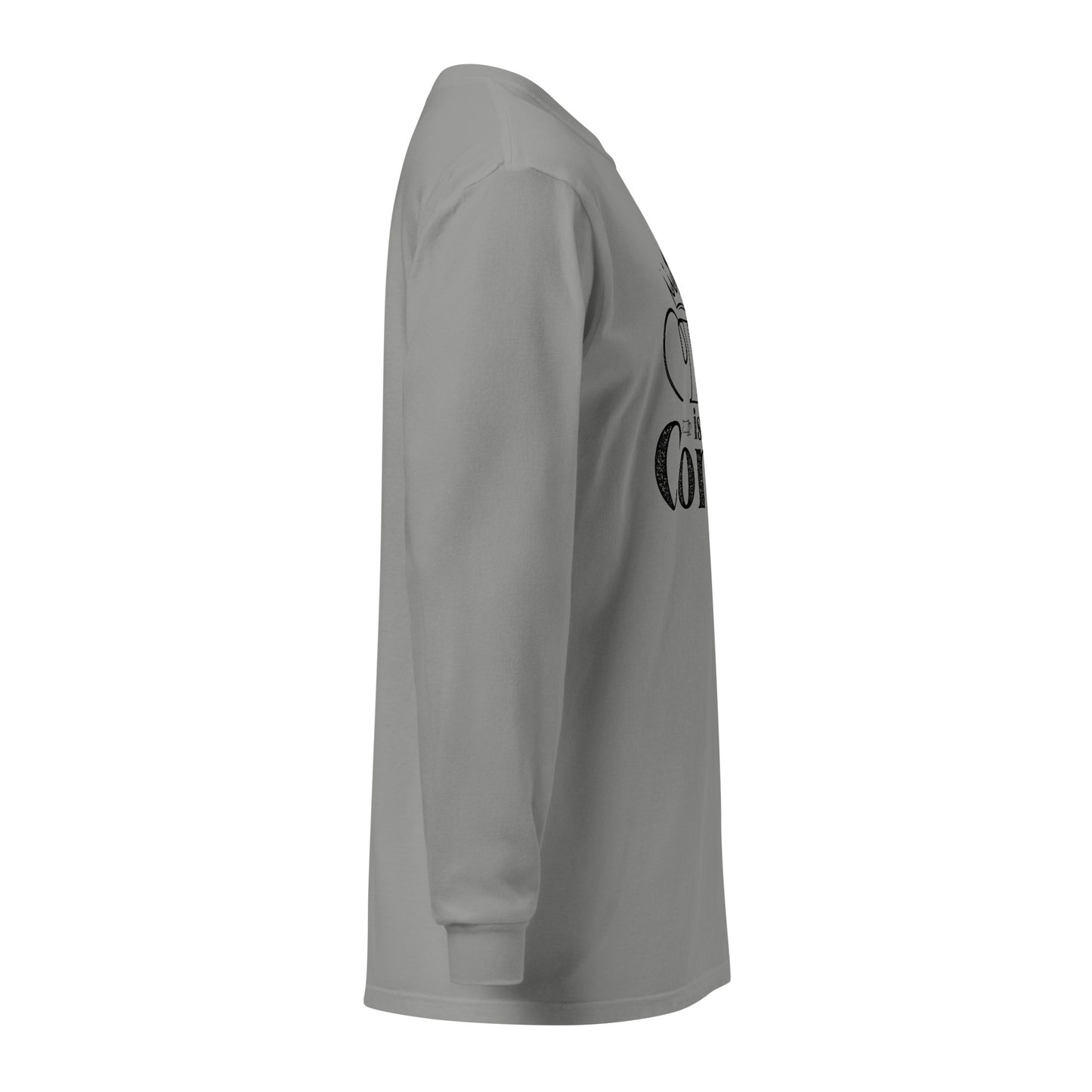 Faith-based heavyweight long-sleeve tee for church, Bible study, and casual wear