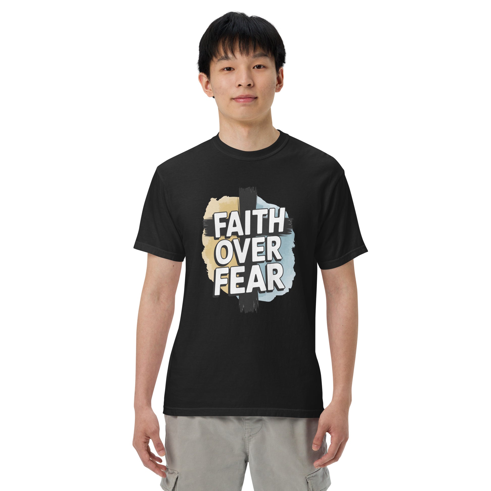 Men’s Christian heavyweight t-shirt Faith Over Fear