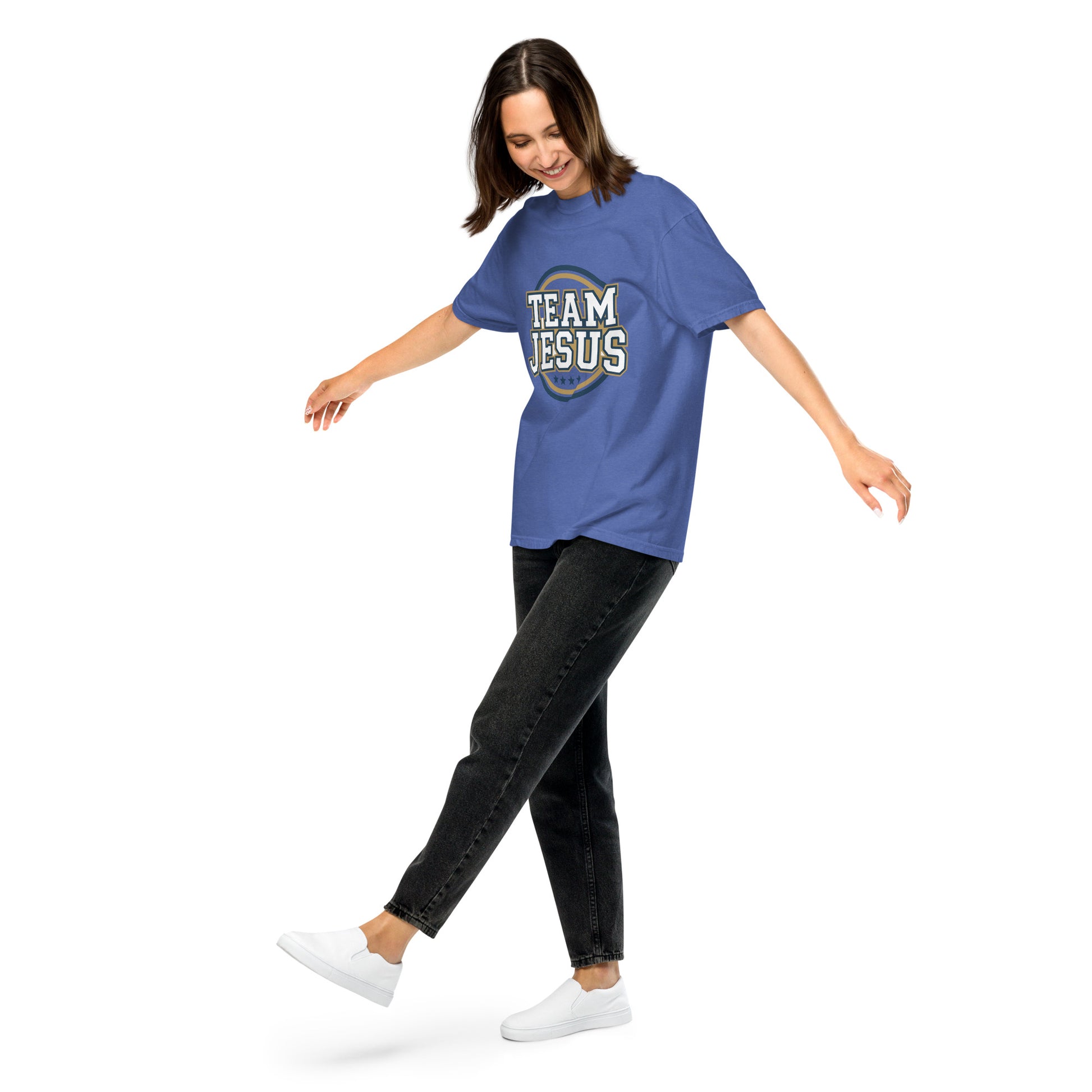 Women’s Christian heavyweight t-shirt Team Jesus design