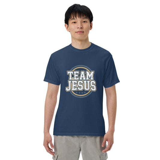 Men’s Christian heavyweight t-shirt Team Jesus Romans 8:31