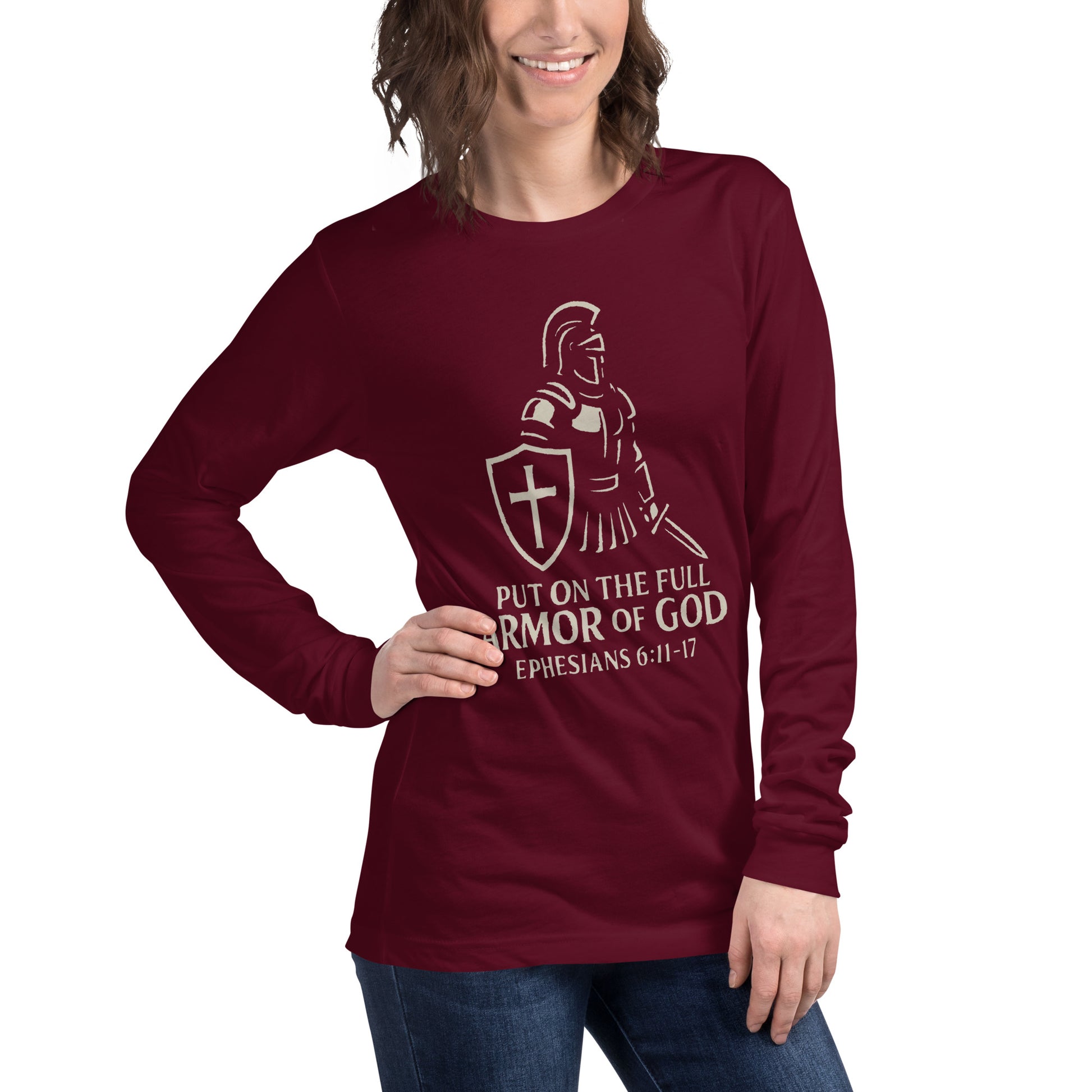Put on the Full Armor of God Christian long sleeve shirt