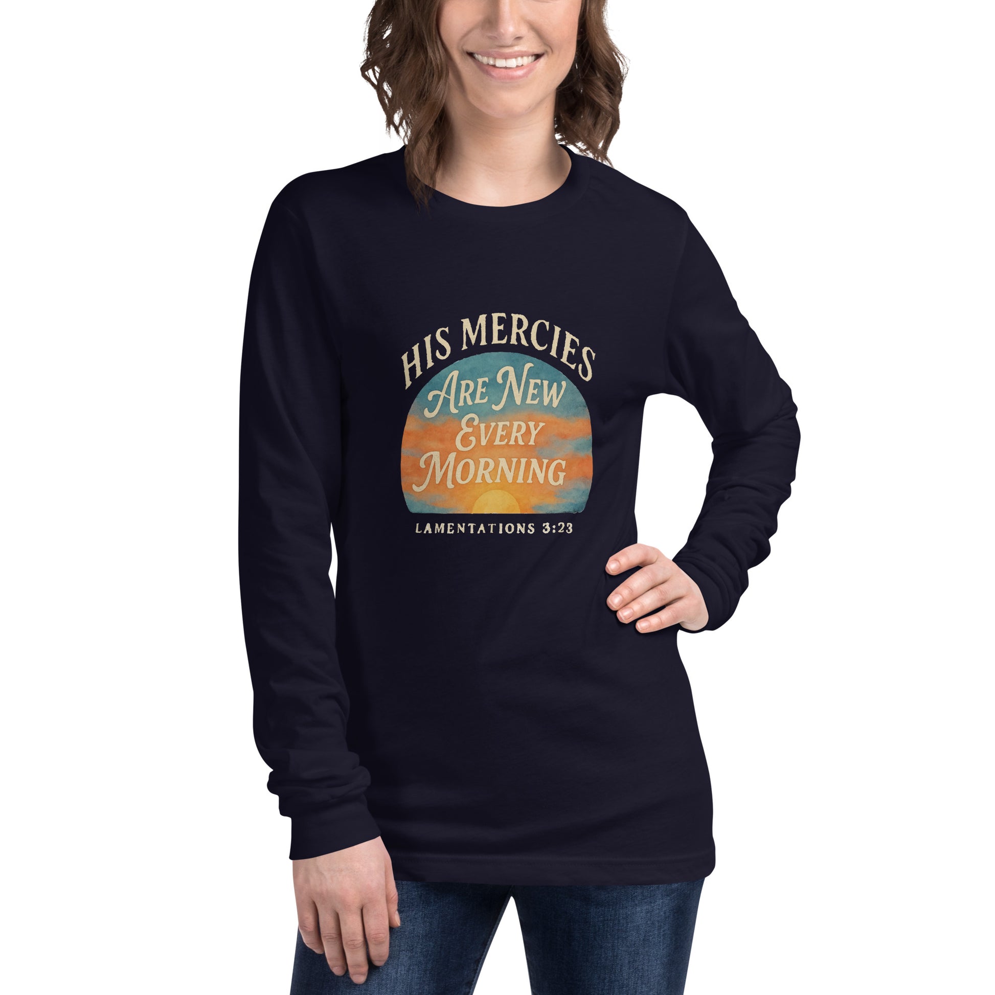 His Mercies Are New Every Morning Christian long sleeve shirt