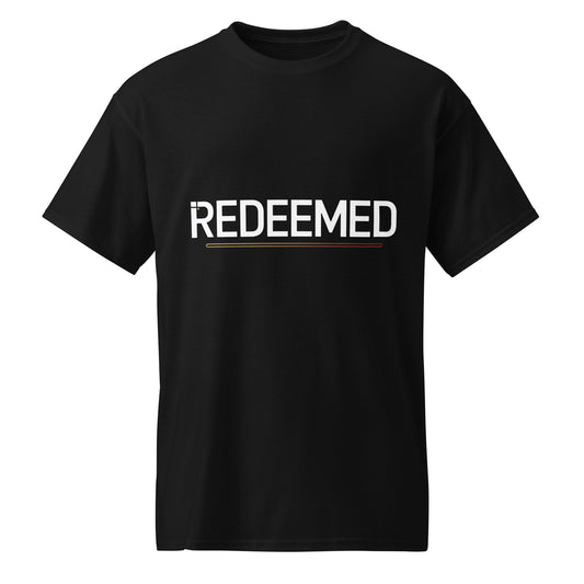 Men’s Christian DryBlend t-shirt Redeemed Ephesians 1:7 design