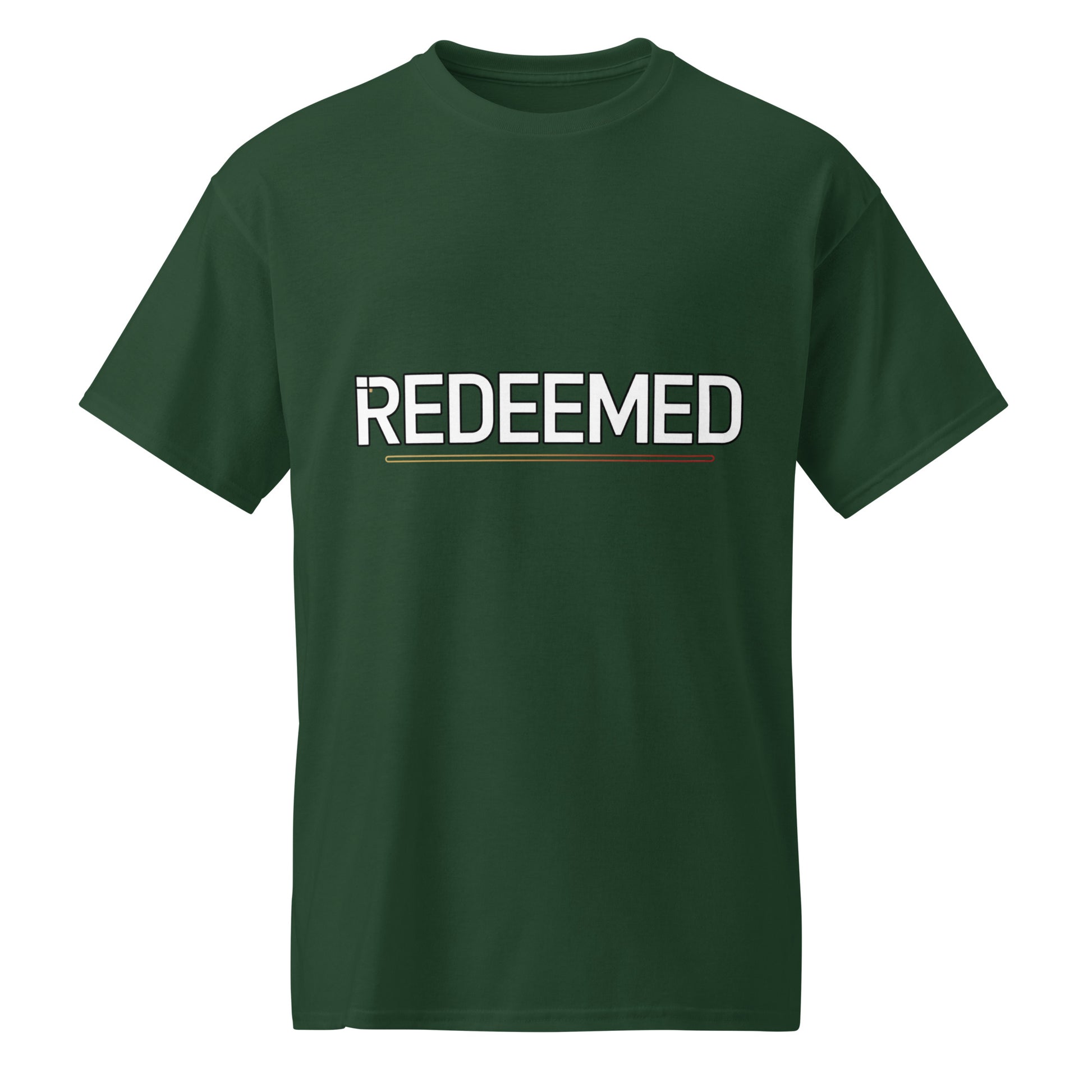 Men’s Christian DryBlend t-shirt Redeemed Ephesians 1:7 design