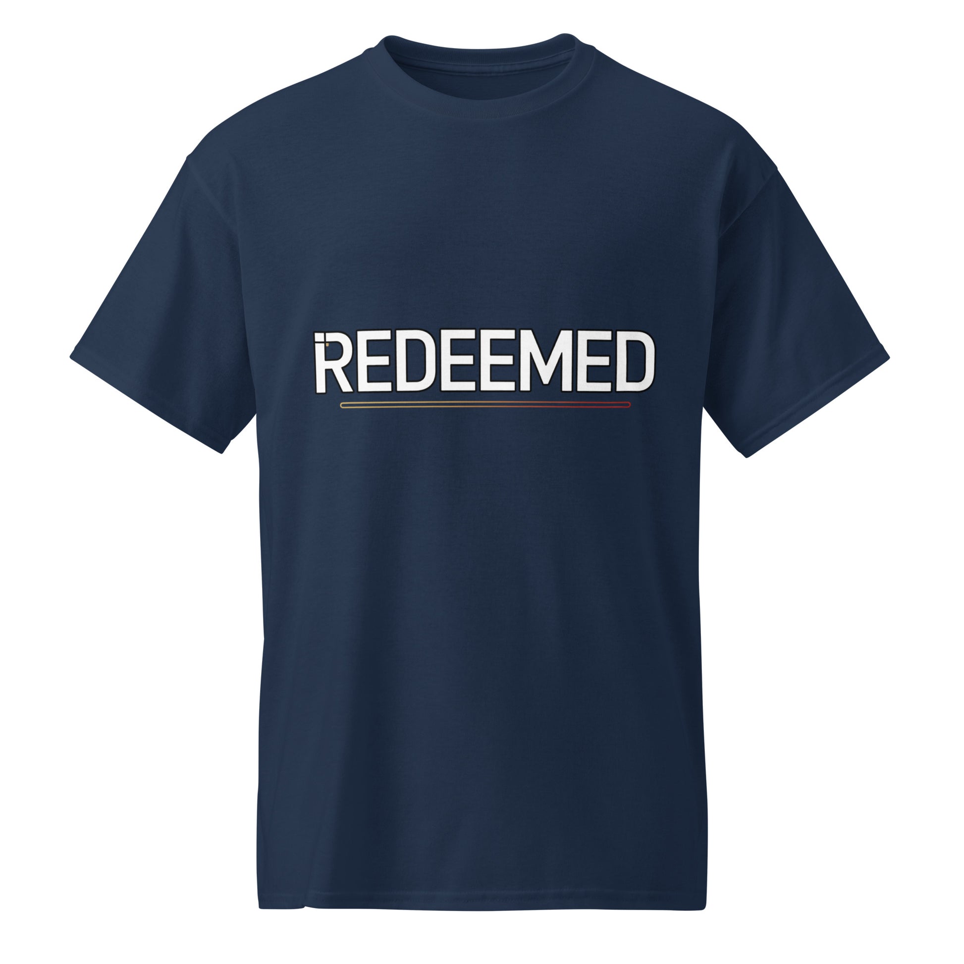 Men’s Christian DryBlend t-shirt Redeemed Ephesians 1:7 design