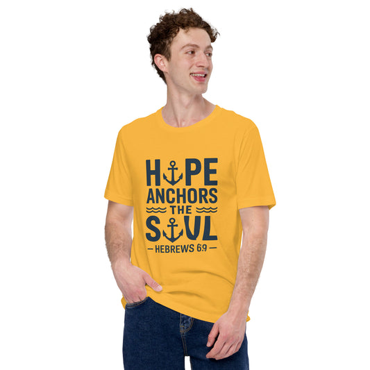 Men’s Christian t-shirt Hope Anchors the Soul Hebrews 6:19