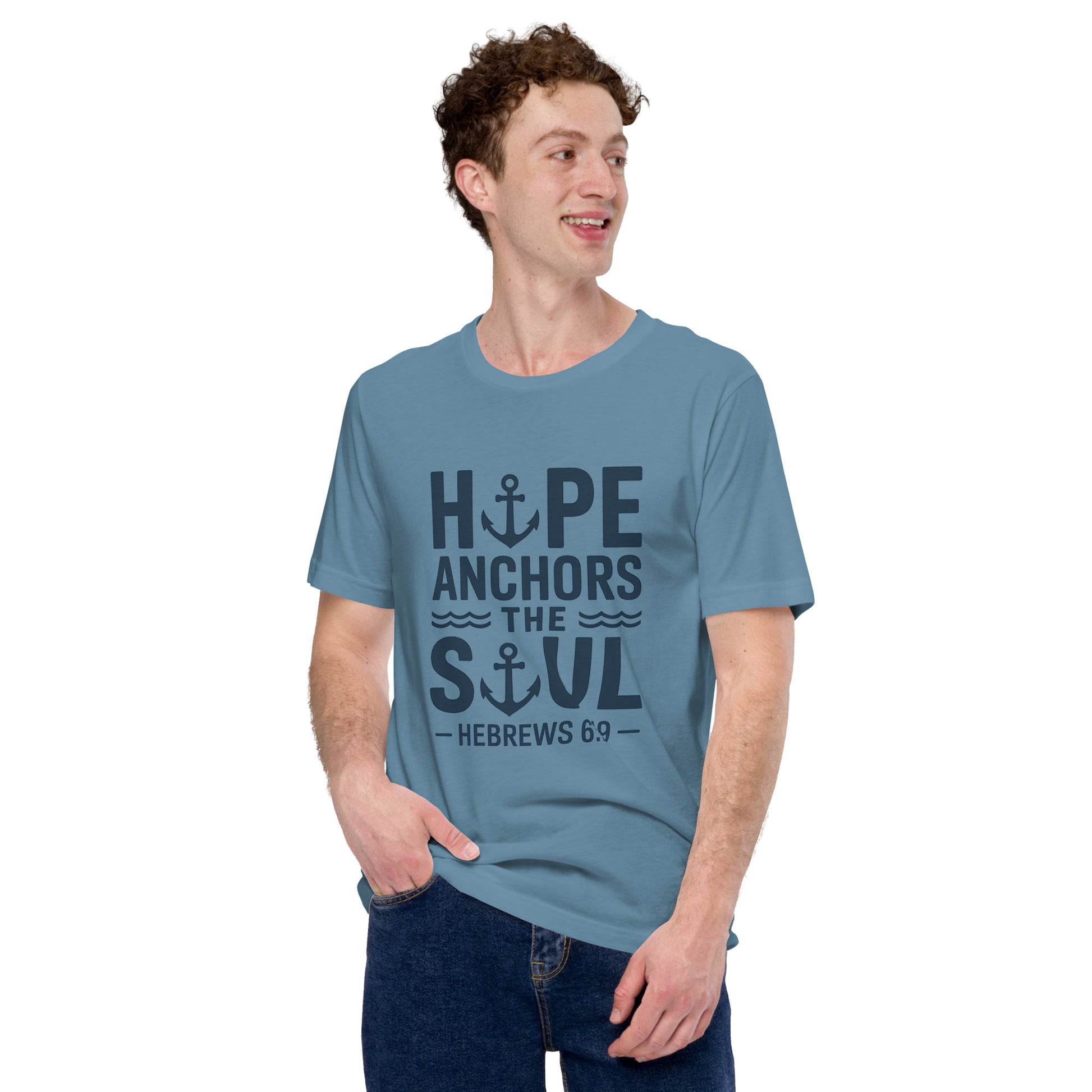 Men’s Christian t-shirt Hope Anchors the Soul Hebrews 6:19