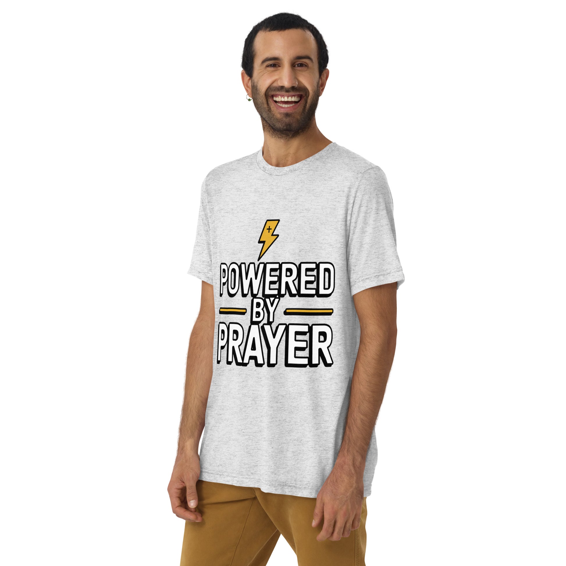 Bible verse shirt for men Powered by Prayer