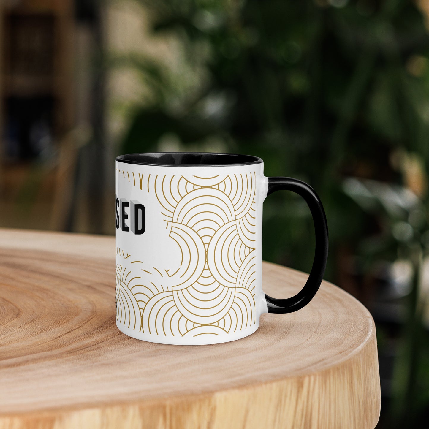 Christian mug with colorful interior and faith-inspired design