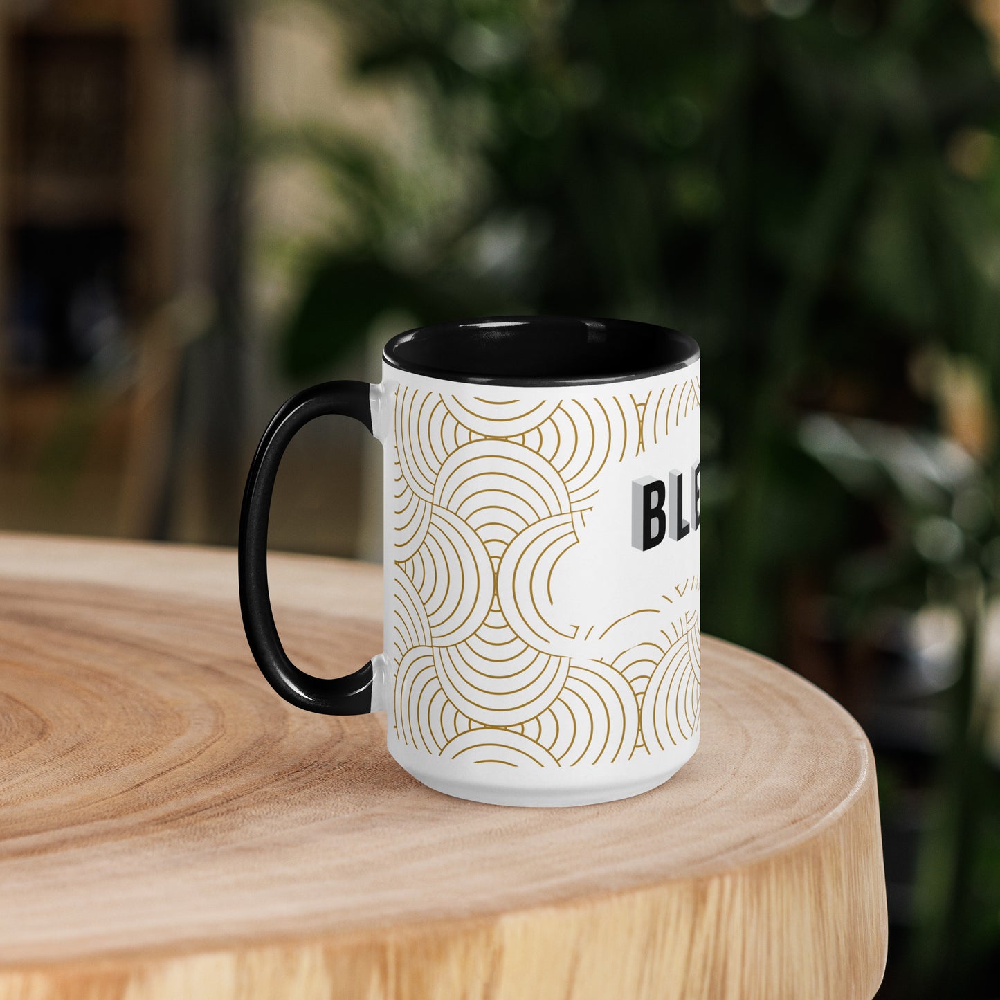 Christian mug with colorful interior and faith-inspired design
