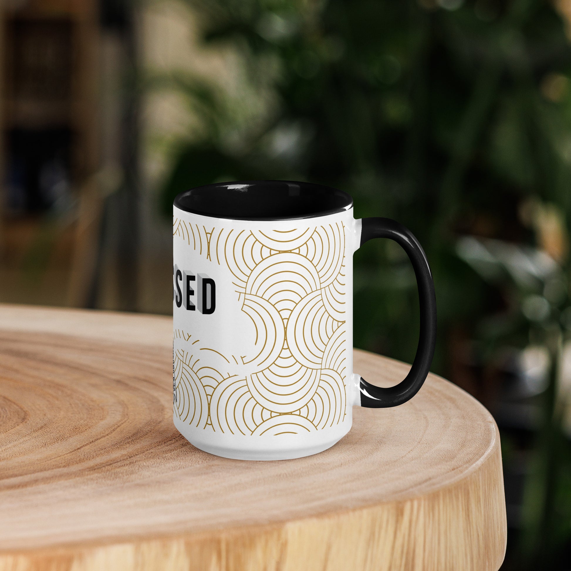Christian mug with colorful interior and faith-inspired design