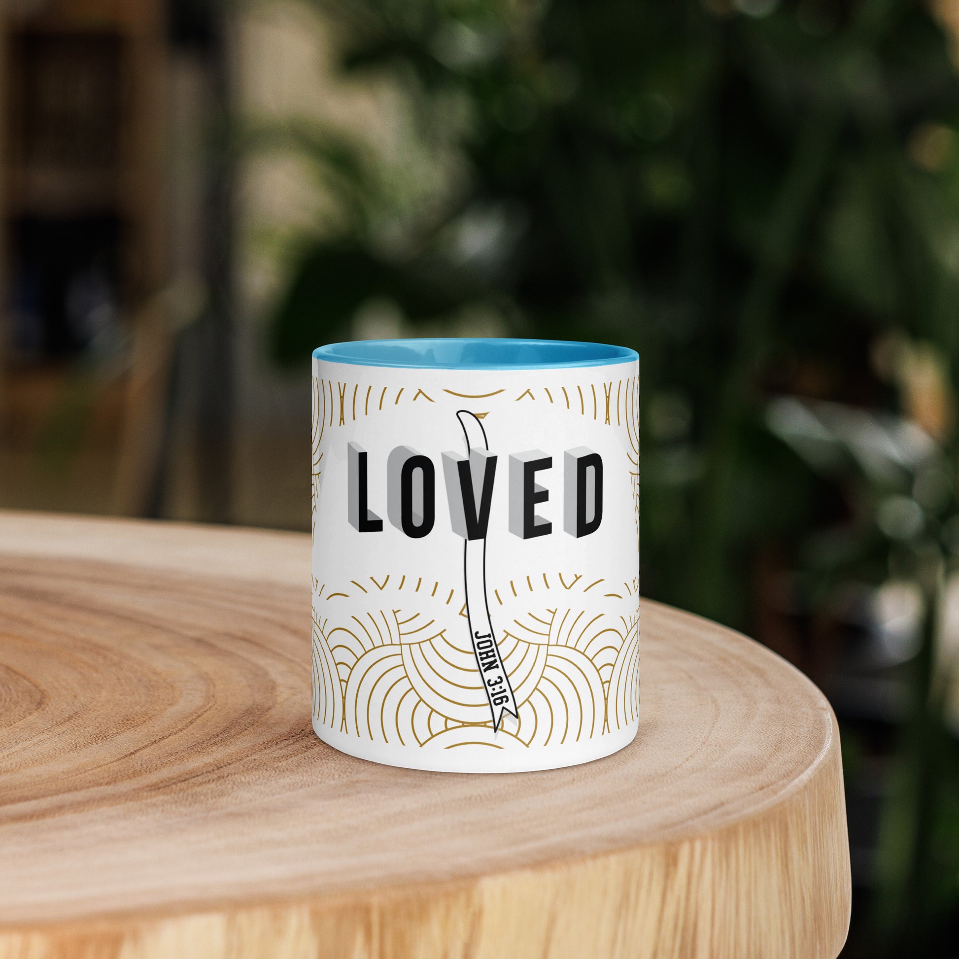 Christian coffee cup with colorful handle and lead-free material